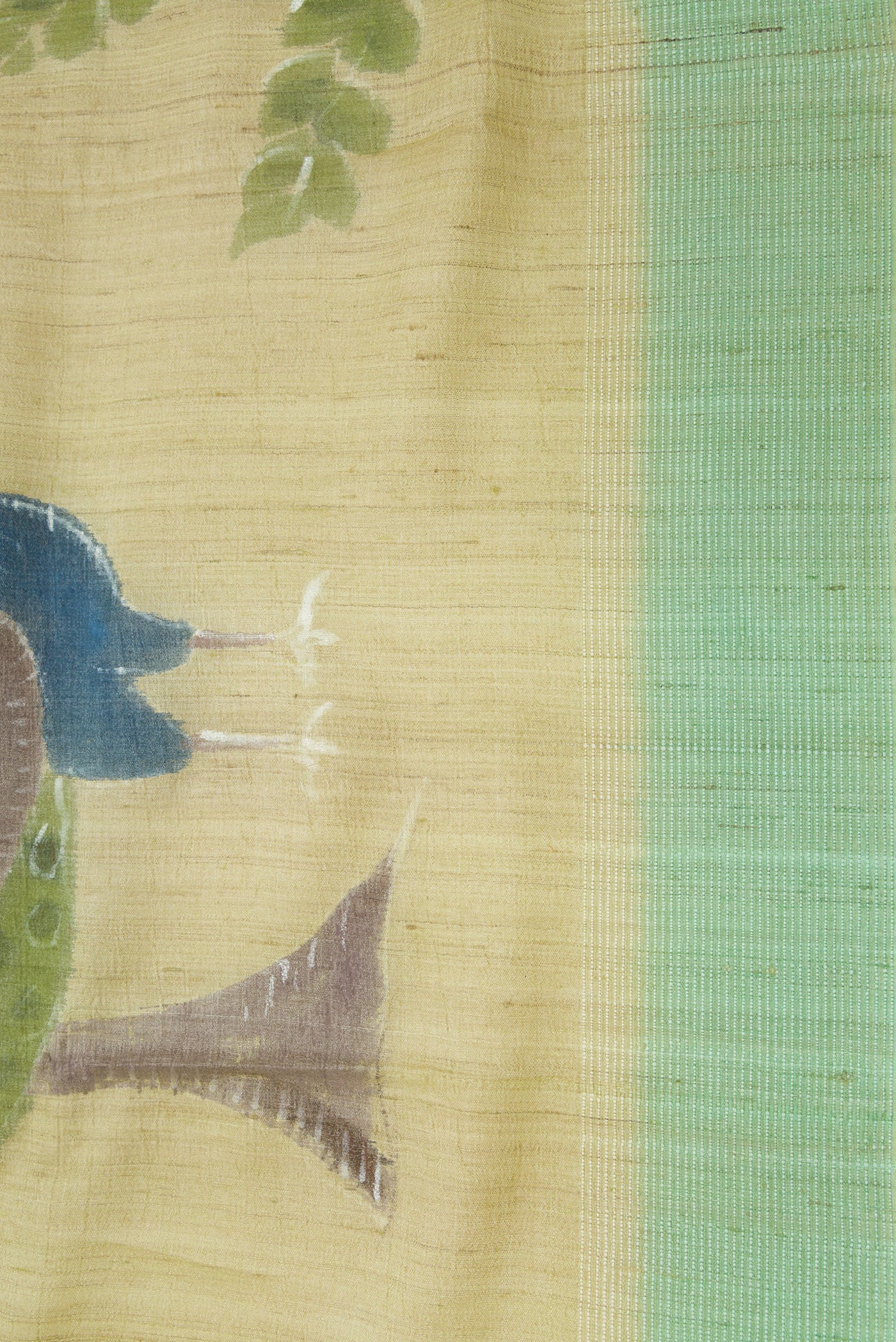 Pista Green Tussar Silk Saree - Image 3