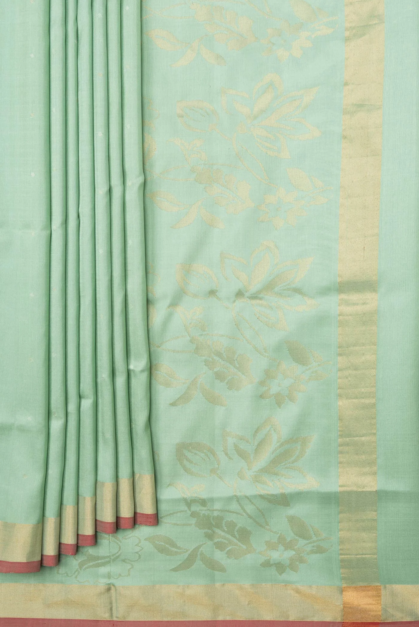 Pista Green Dual Tone Uppada Silk Saree - Image 4