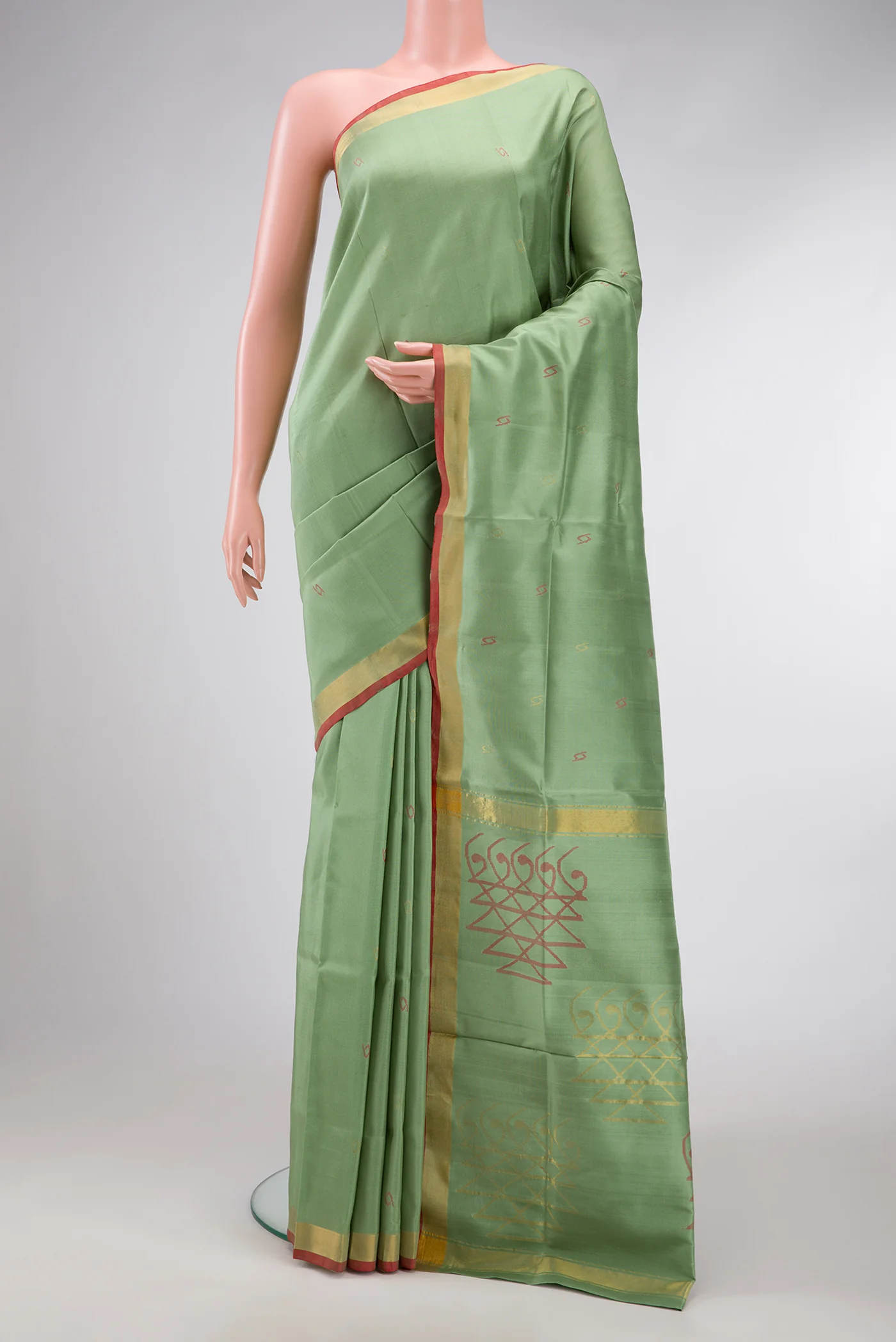 Sage Green Dual Tone Uppada Silk Saree