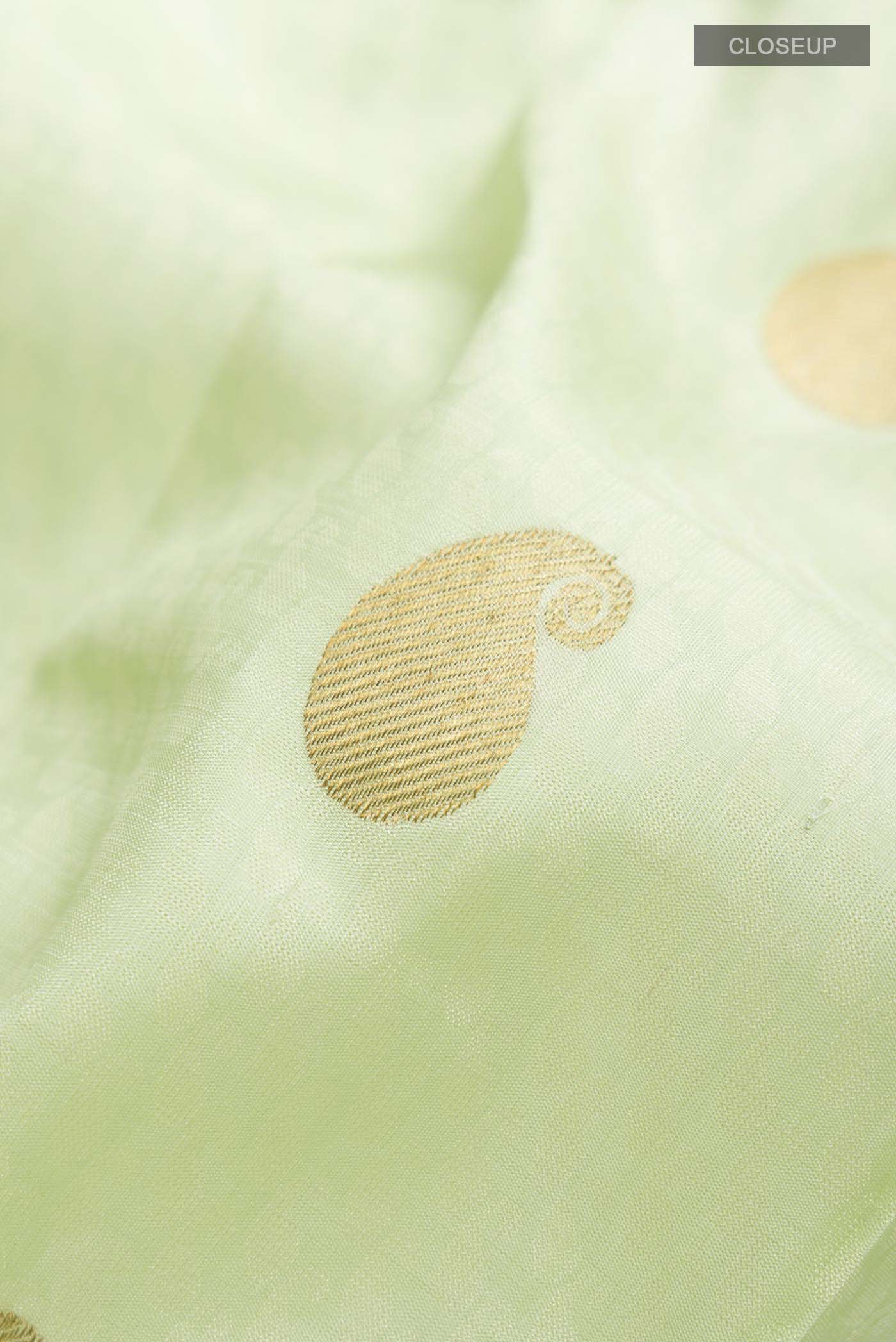 Pista Green Kanchipuram Silk Saree - Image 2