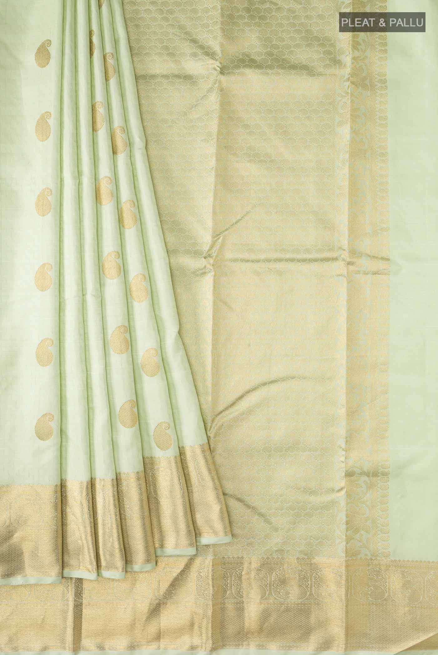 Pista Green Kanchipuram Silk Saree - Image 4