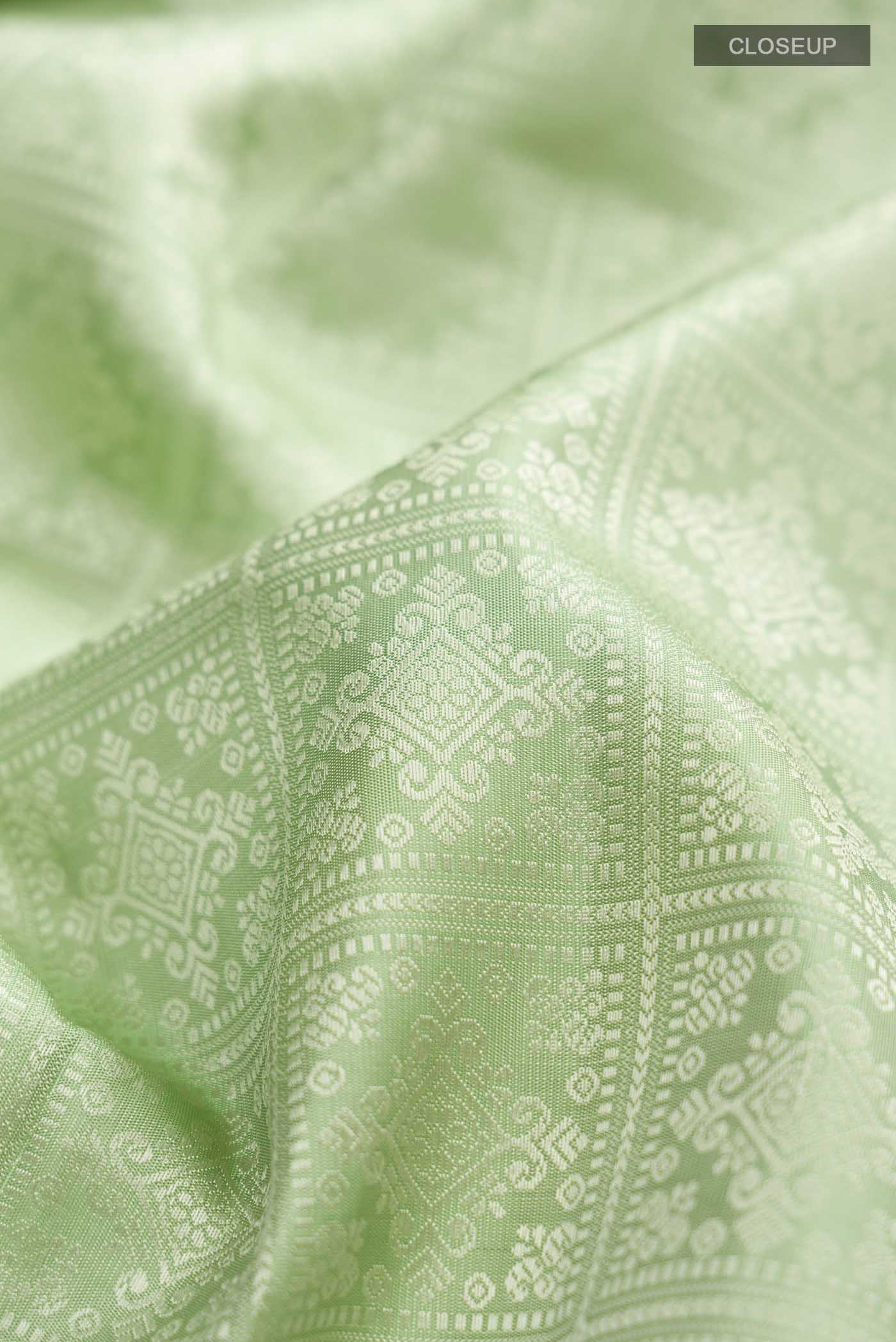 Pista Green Kanjivaram Silk Saree - Image 2