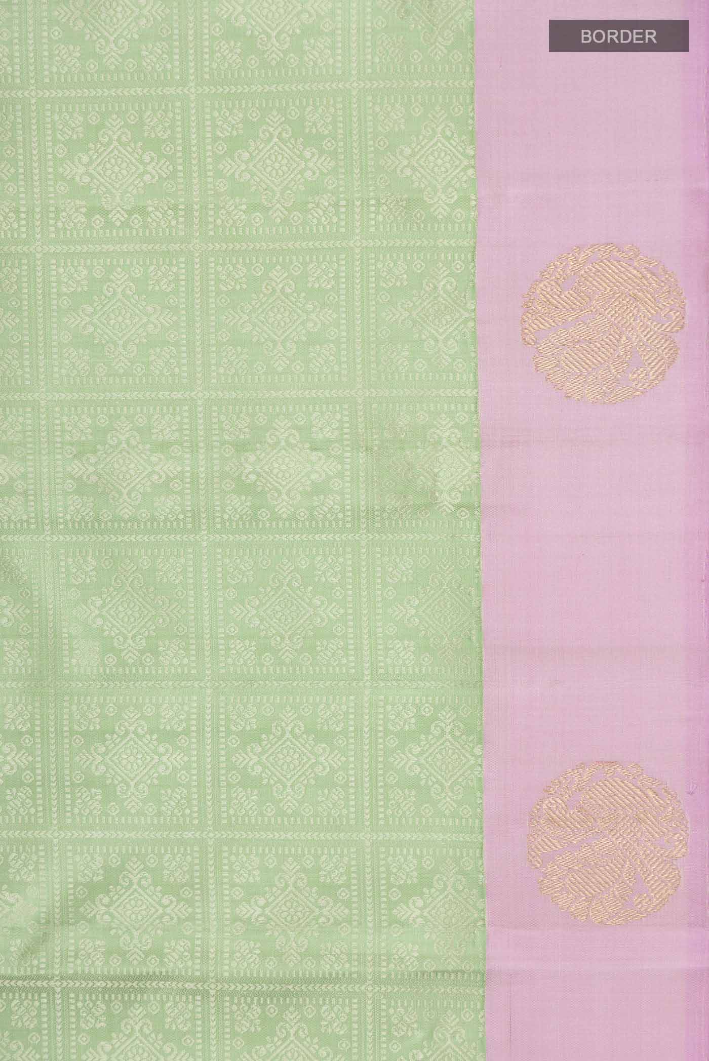 Pista Green Kanjivaram Silk Saree - Image 3