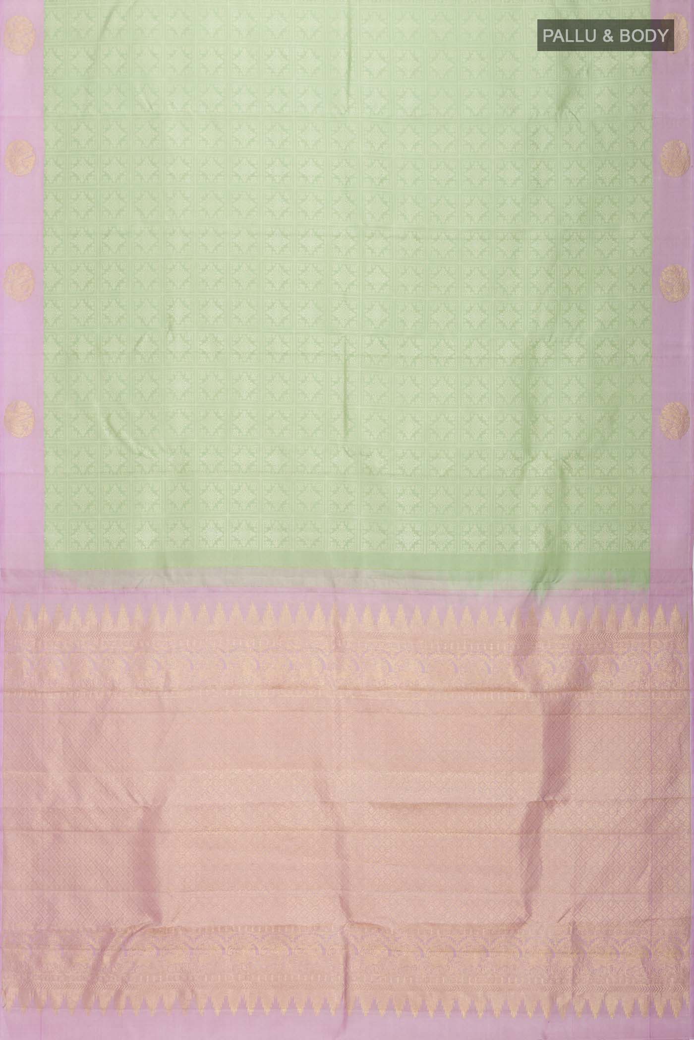 Pista Green Kanjivaram Silk Saree - Image 6