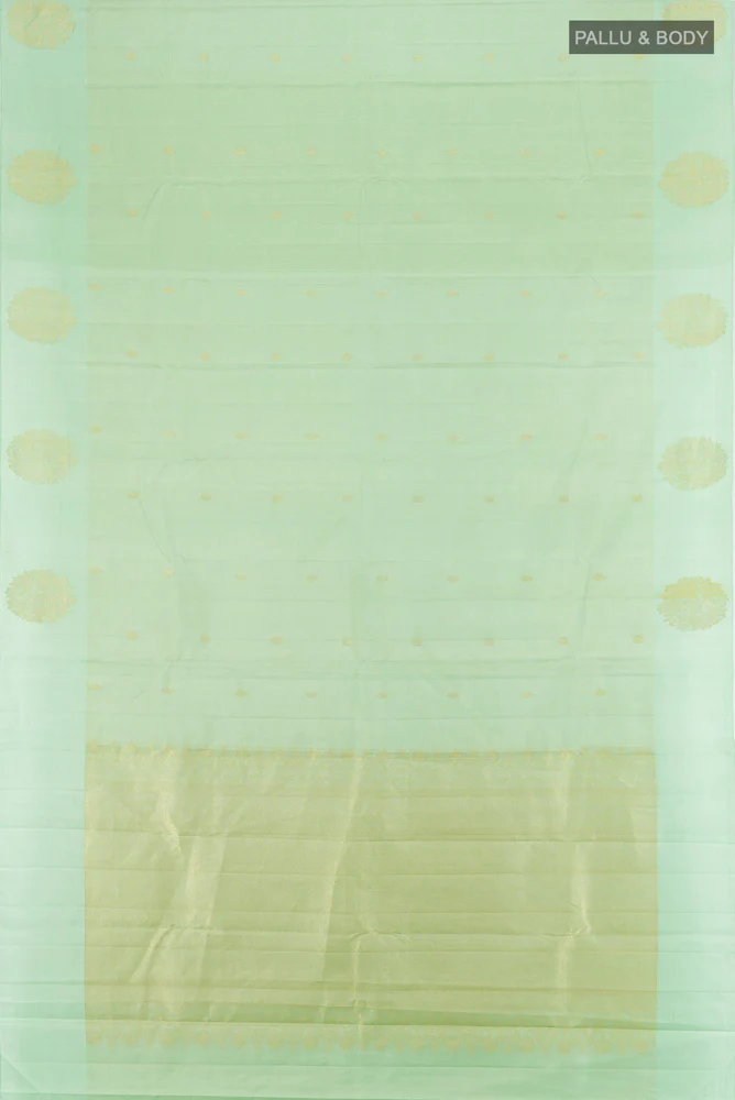 Mint Green Kanchipuram Silk Saree - Image 5