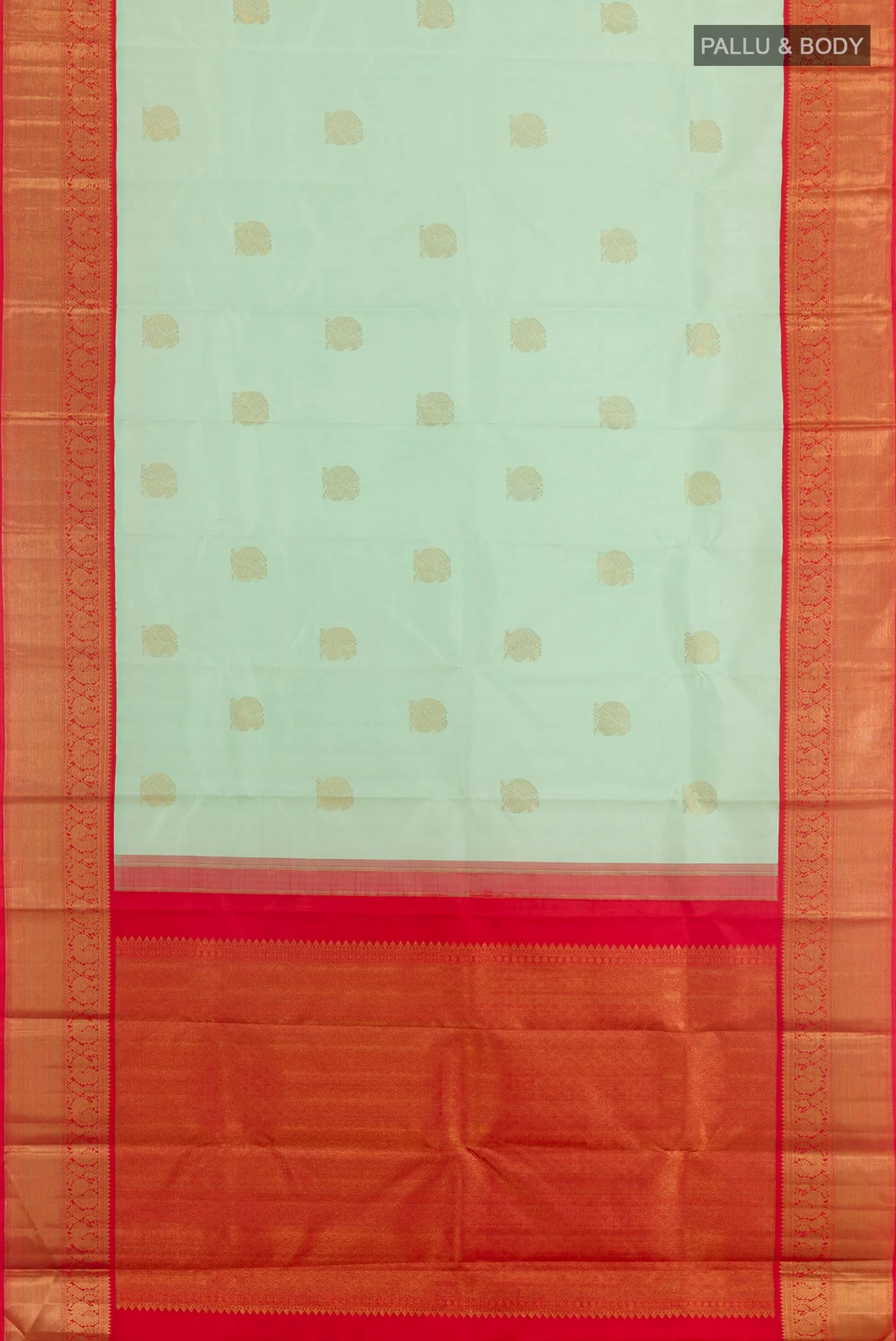 Mint Green Kanchipuram Silk Saree - Image 5