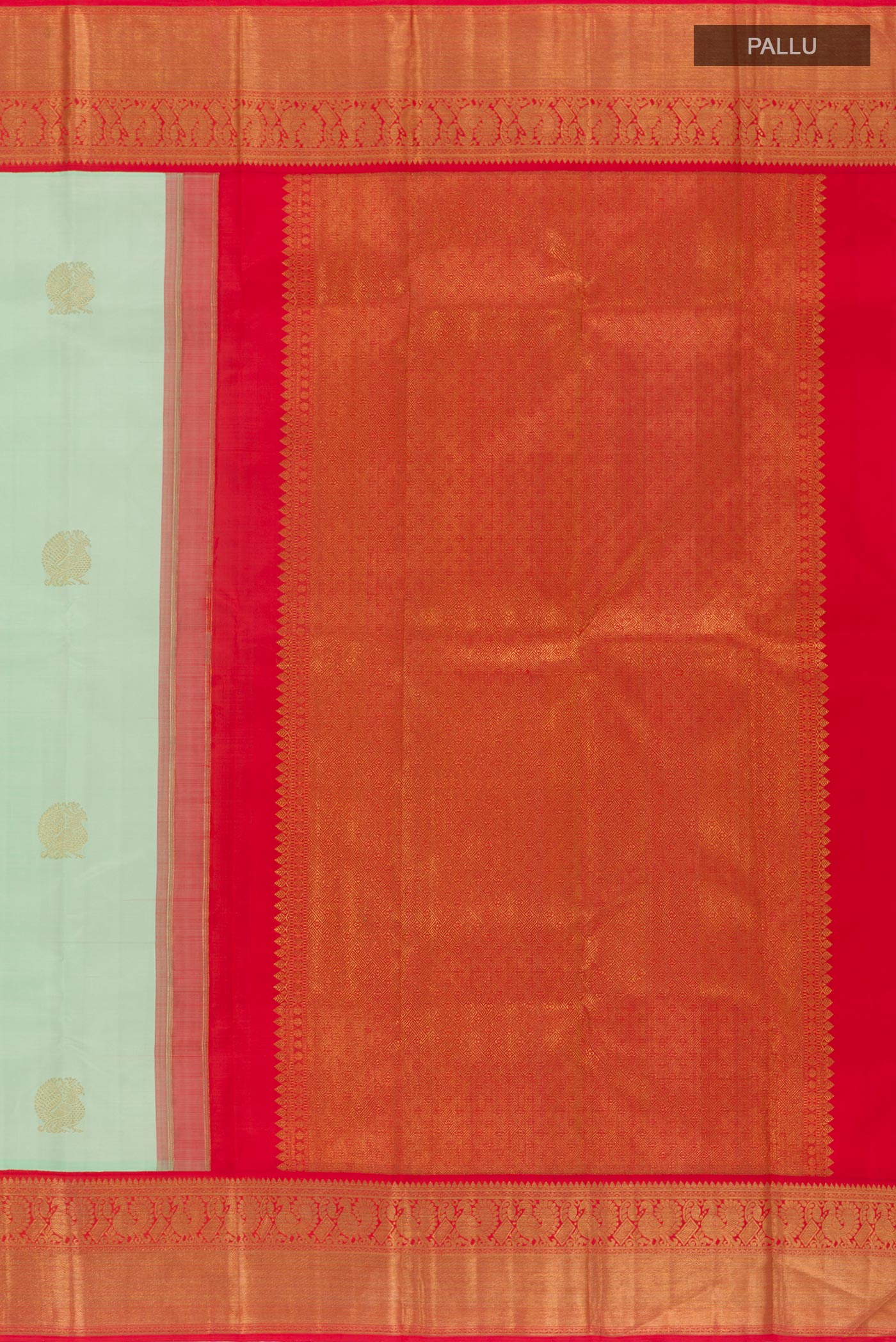 Mint Green Kanchipuram Silk Saree - Image 6