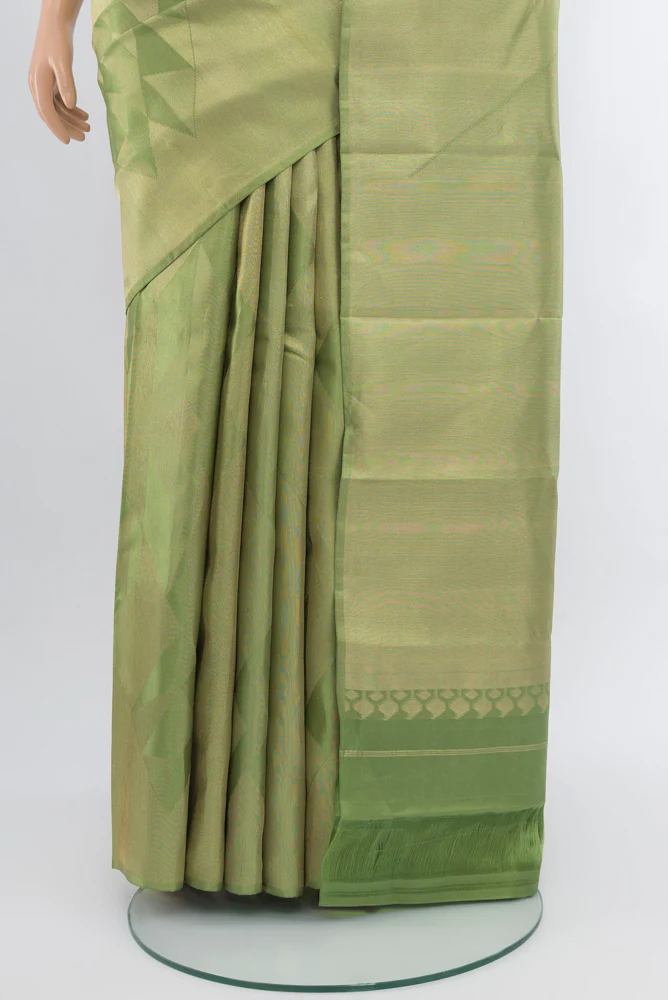 Sage Green Kanjivaram Silk Saree - Image 3