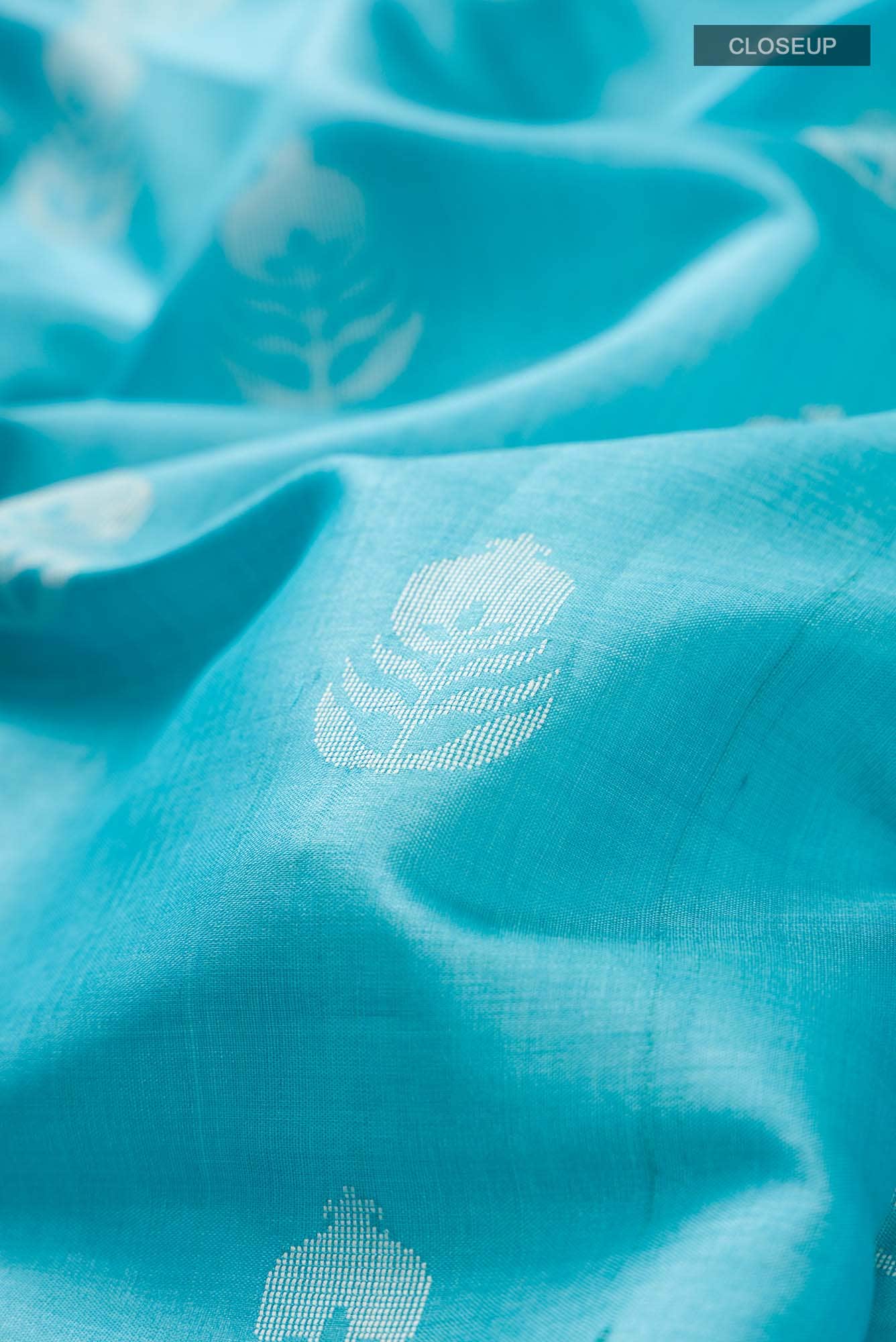 Pomegrante Poetry-Blue Bhagalpuri Tussar Silk Saree - Image 9