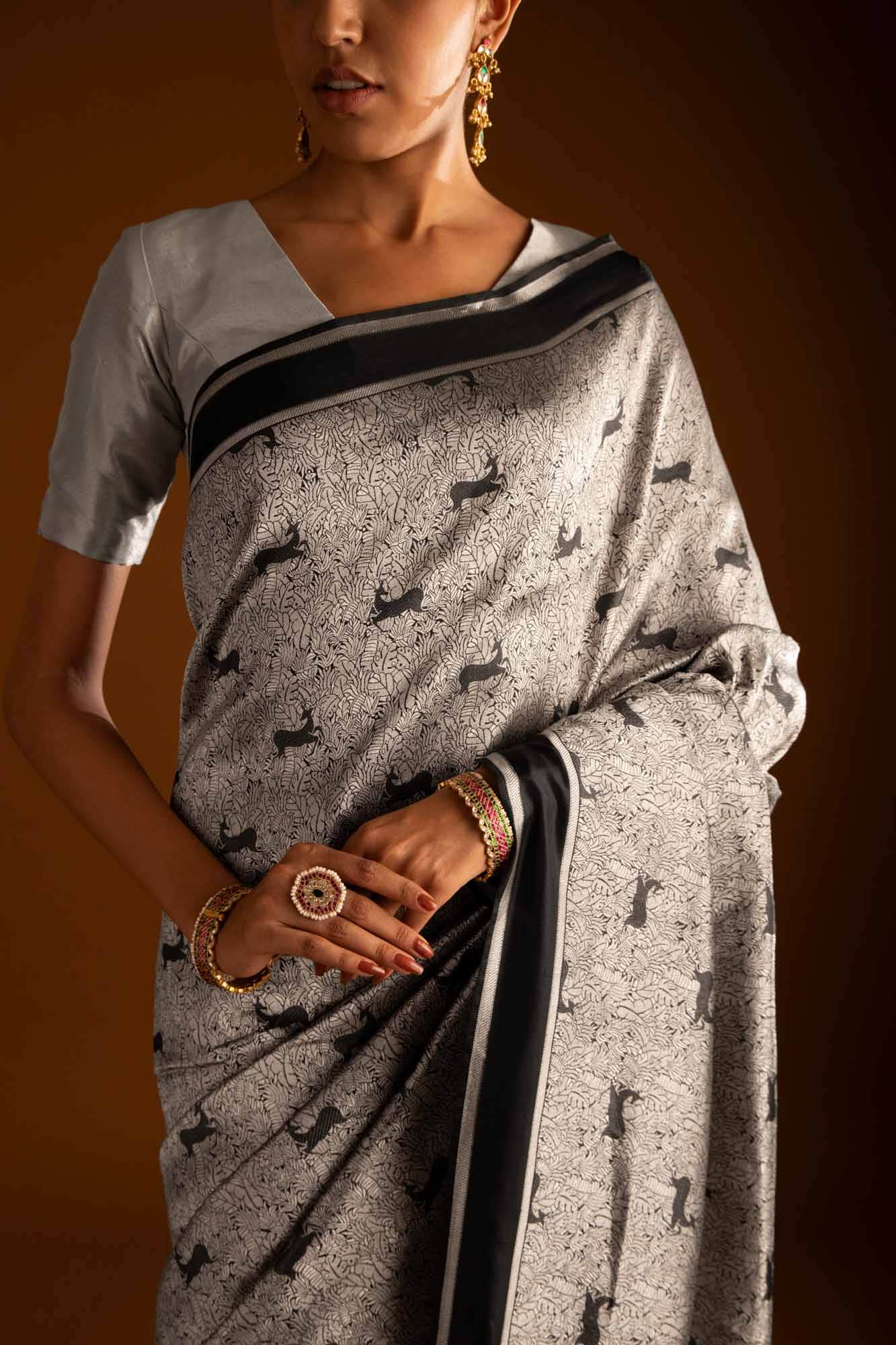 Prance-Black Banarasi Silk Saree - Image 4