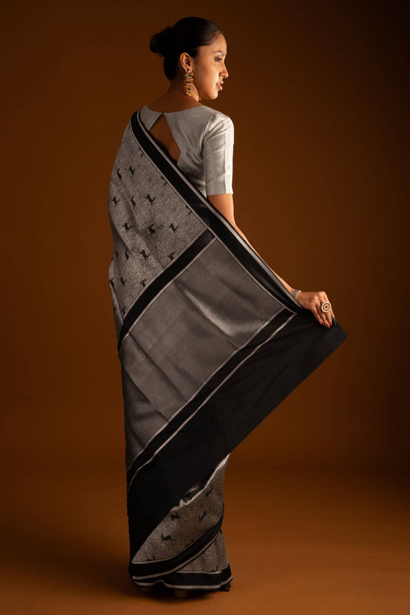 Prance-Black Banarasi Silk Saree - Image 7