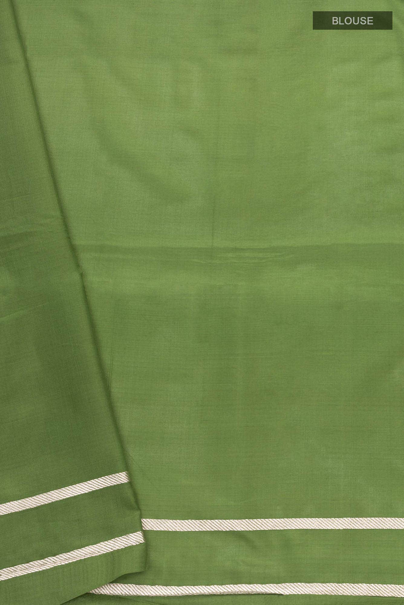 Prance-Green Banarasi Silk Saree - Image 10