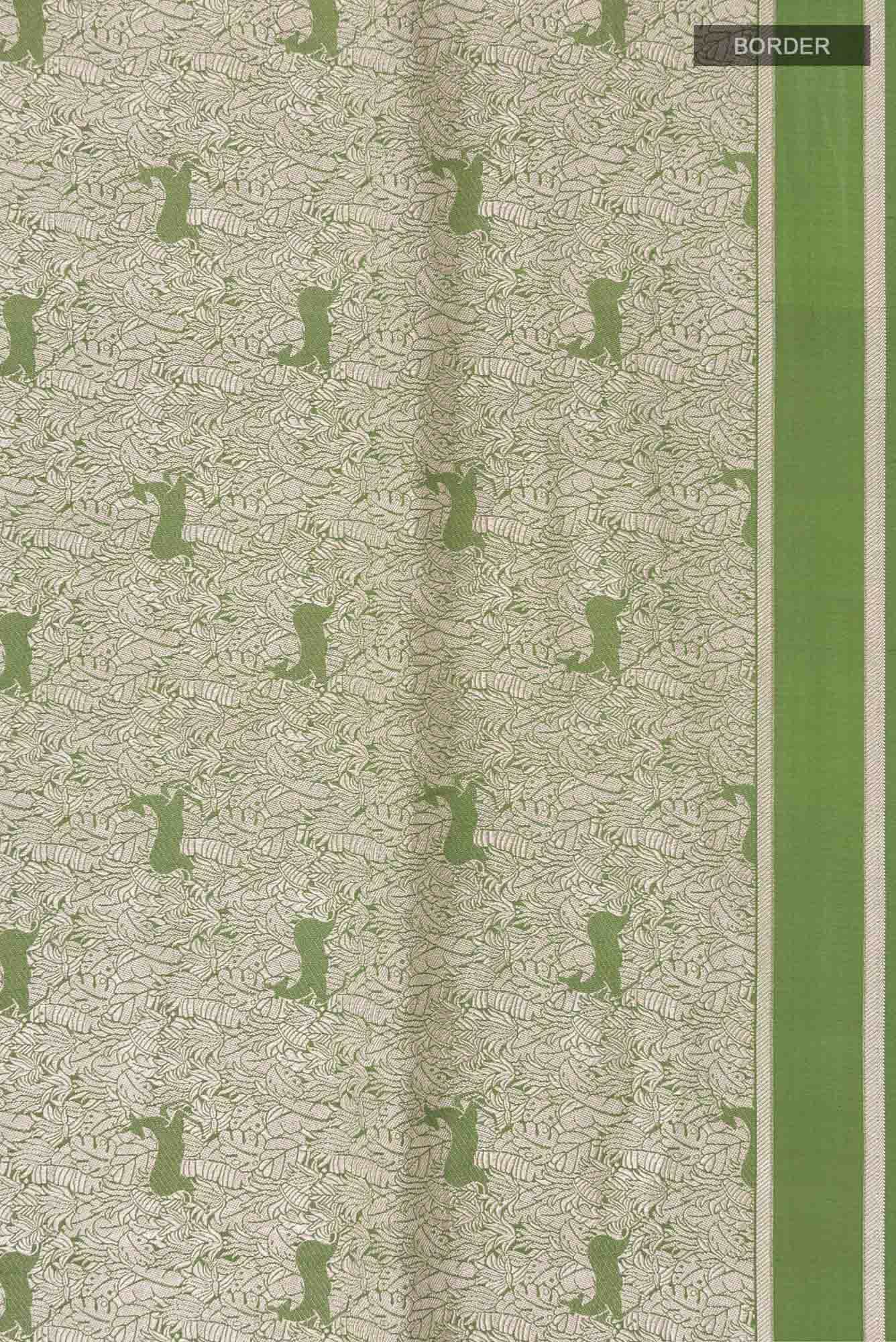 Prance-Green Banarasi Silk Saree - Image 9