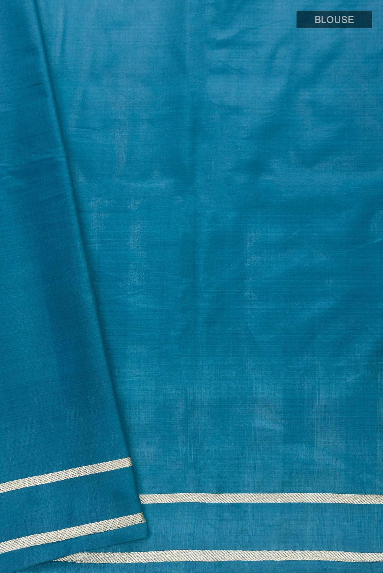 Prance-Teal Green Banarasi Silk Saree - Image 10