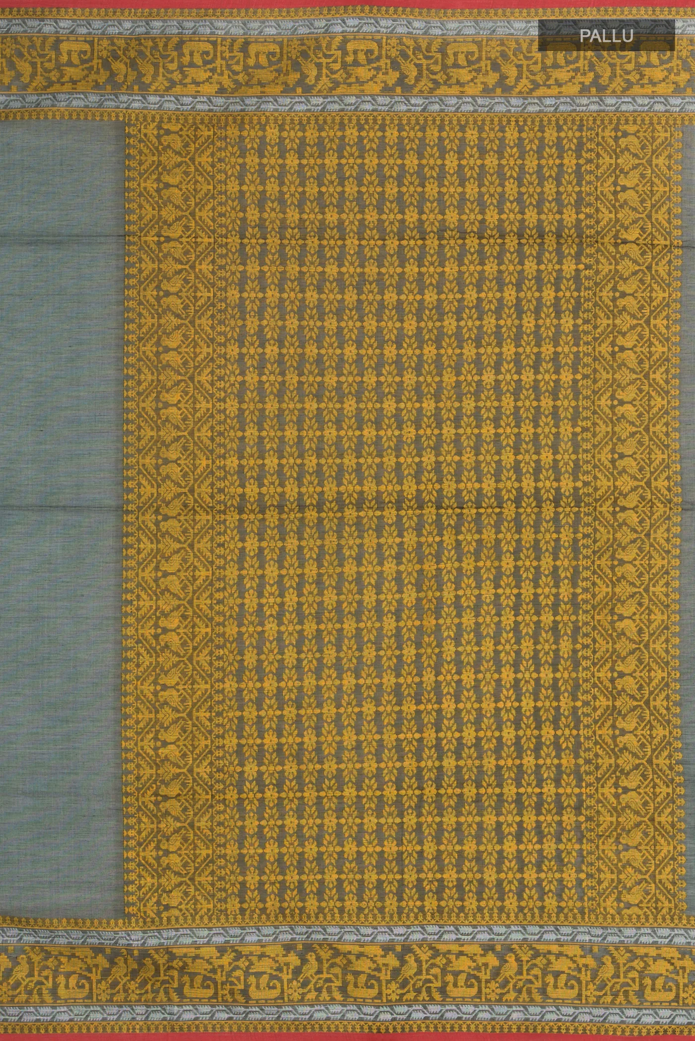 Priyambada-Bottle Green Bengal Cotton Saree - Image 4
