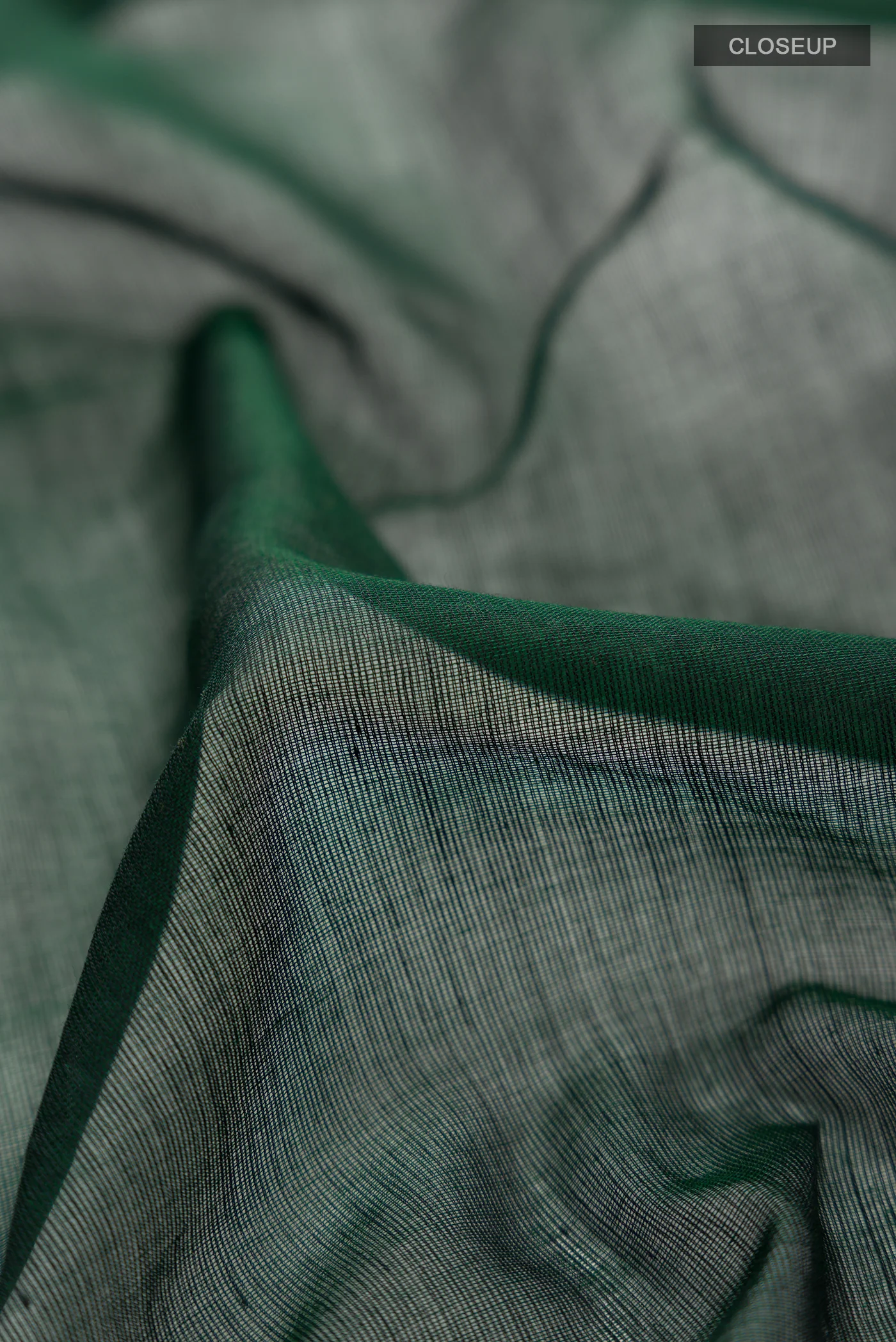 Priyambada-Bottle Green Bengal Cotton Saree - Image 5