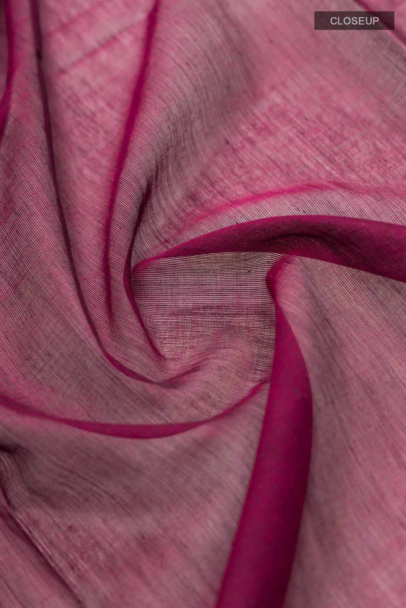 Priyambada-Magenta Bengal Cotton Saree - Image 4