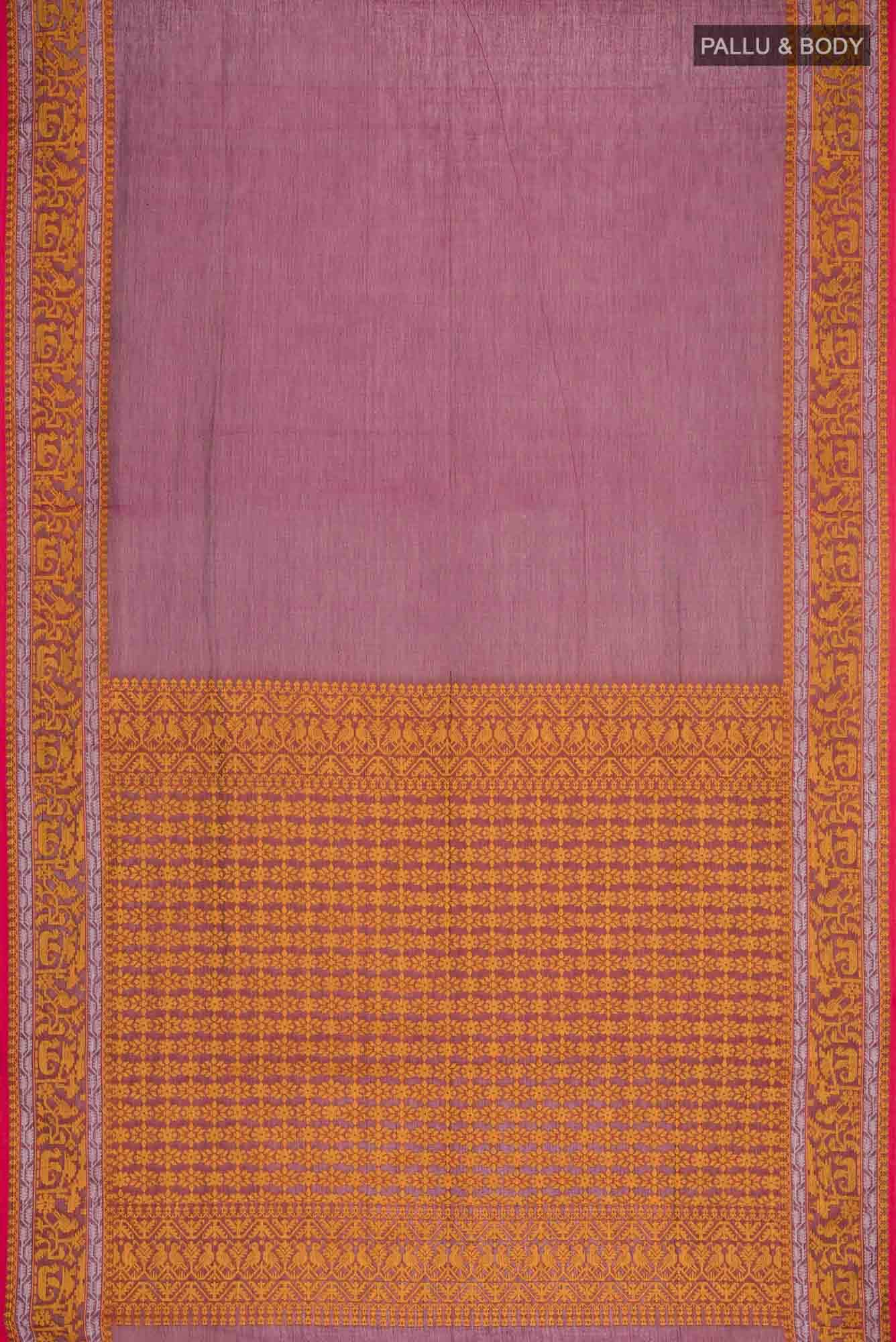 Priyambada-Magenta Bengal Cotton Saree - Image 5
