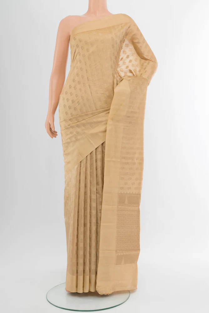 Beige Banarasi Raw Silk Saree