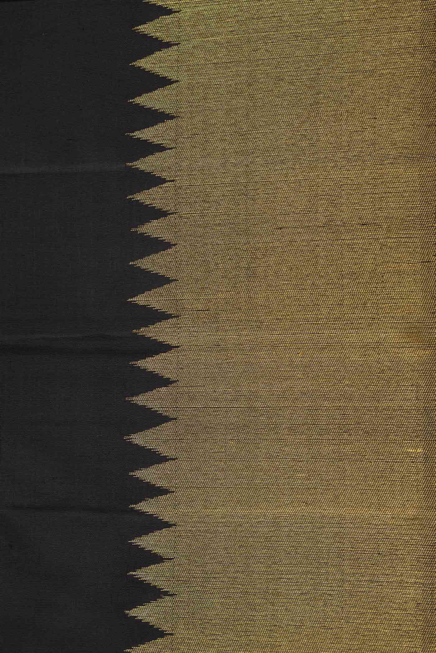 Pure Silk Pure Zari Black Dual Tone Kanchipuram Saree - Image 3
