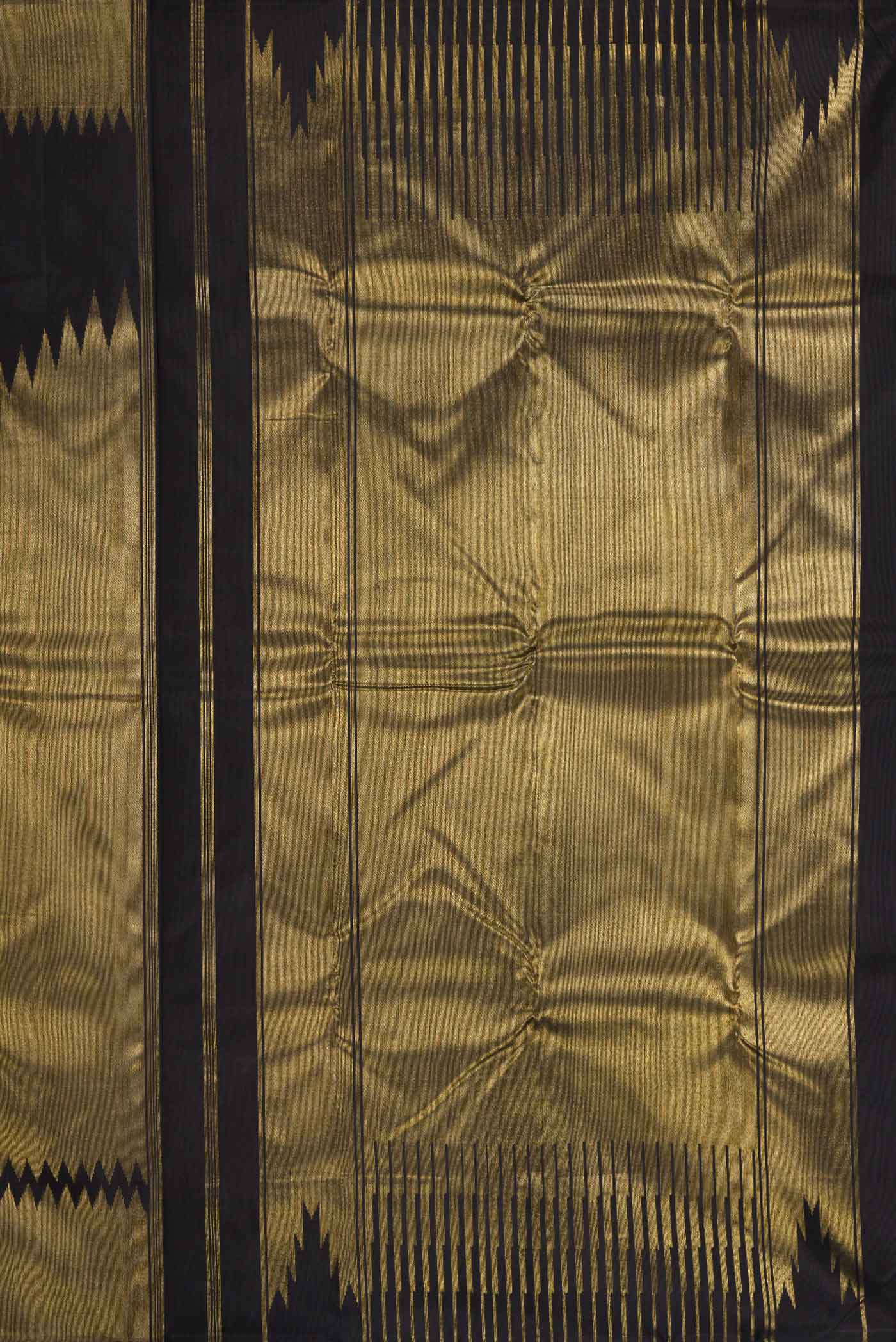 Pure Silk Pure Zari Black Dual Tone Kanchipuram Saree - Image 7