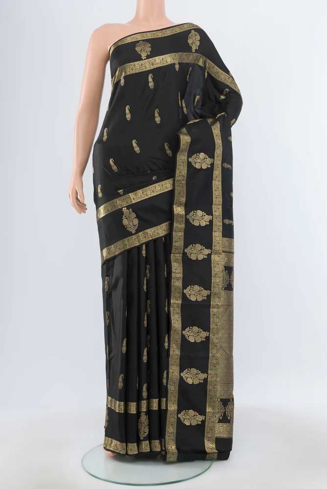 Black Kanchipuram Silk Saree