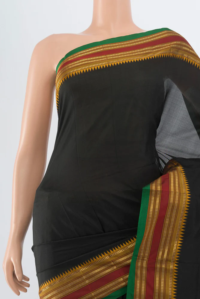 Black Narayanpet Silk Saree - Image 2