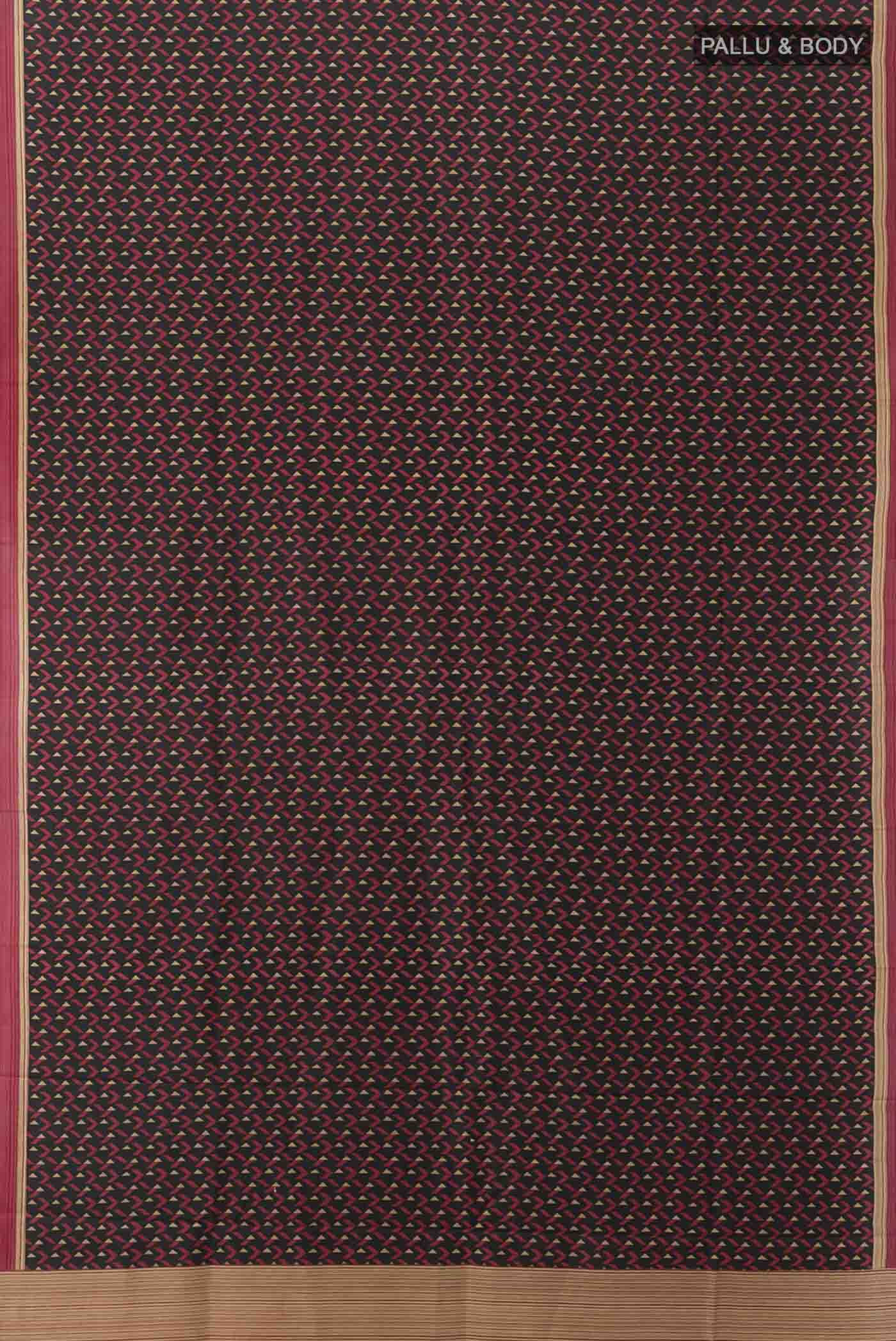Pure Silk Pure Zari Black Printed Saree - Image 5