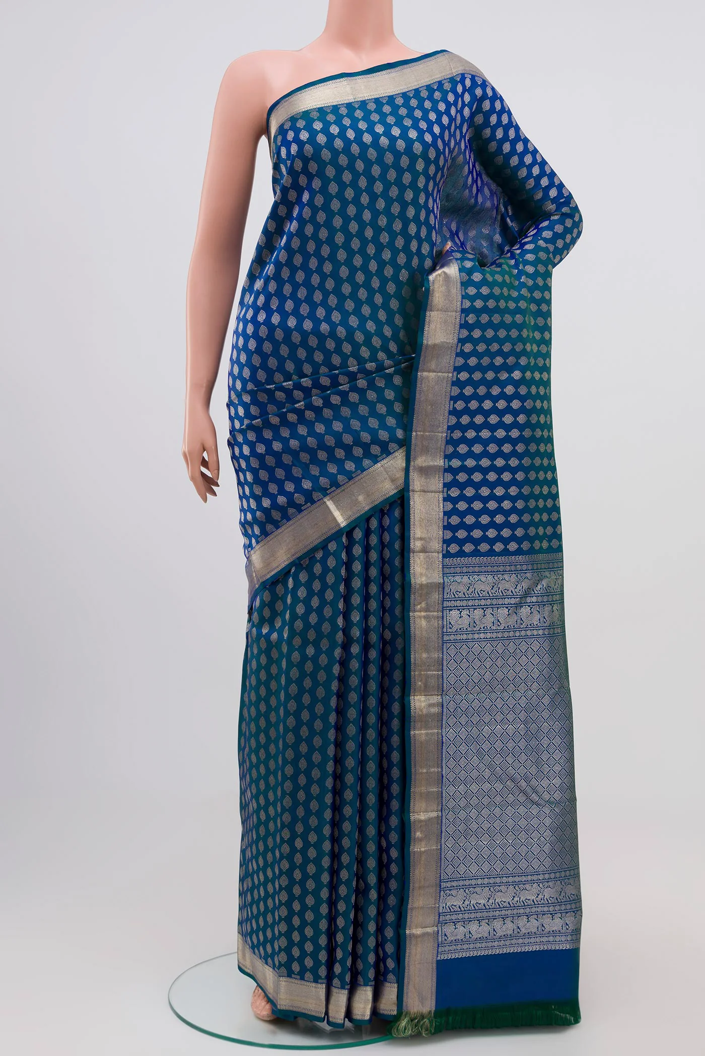 Blue Kanchipuram Silk Saree