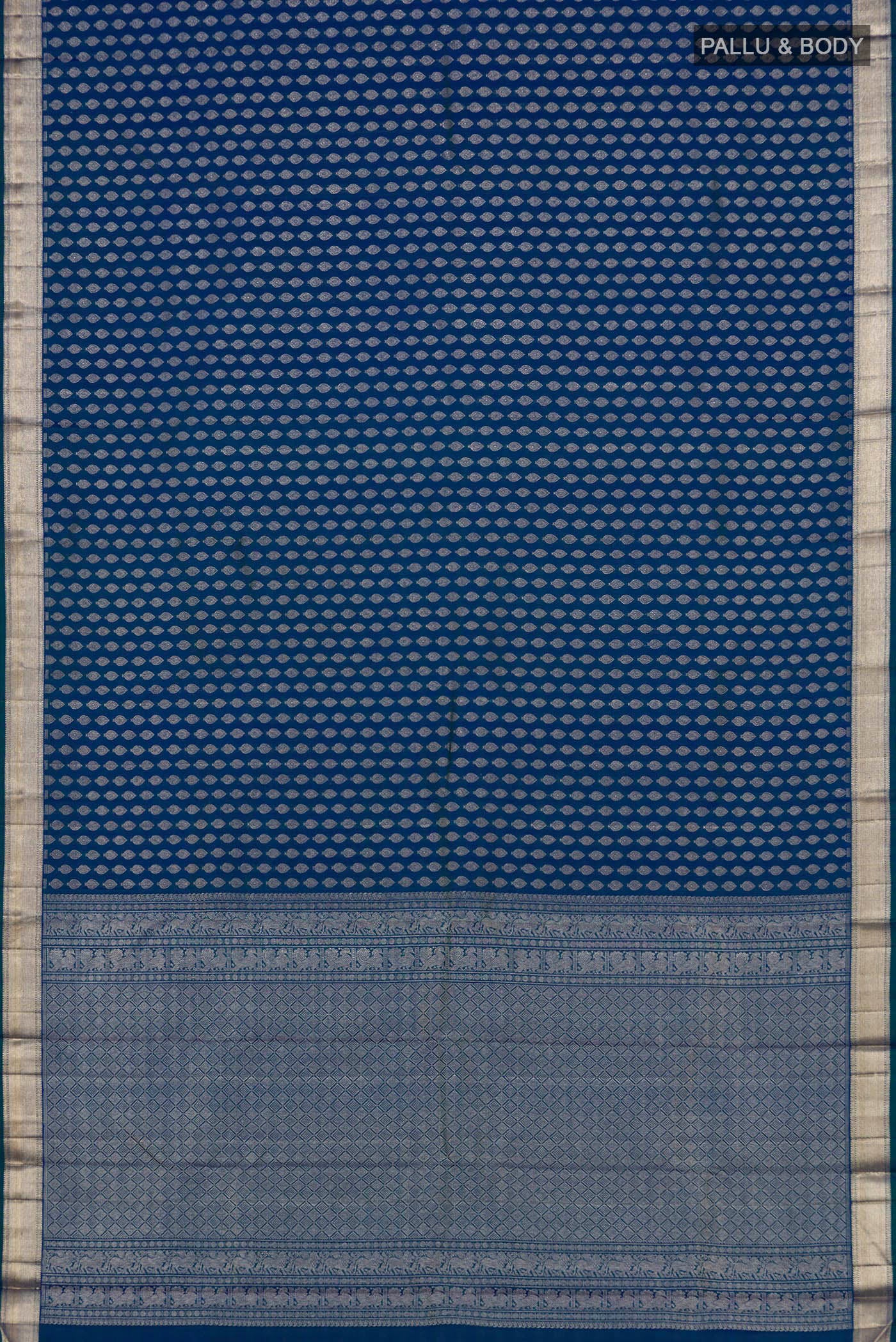 Blue Kanchipuram Silk Saree - Image 5