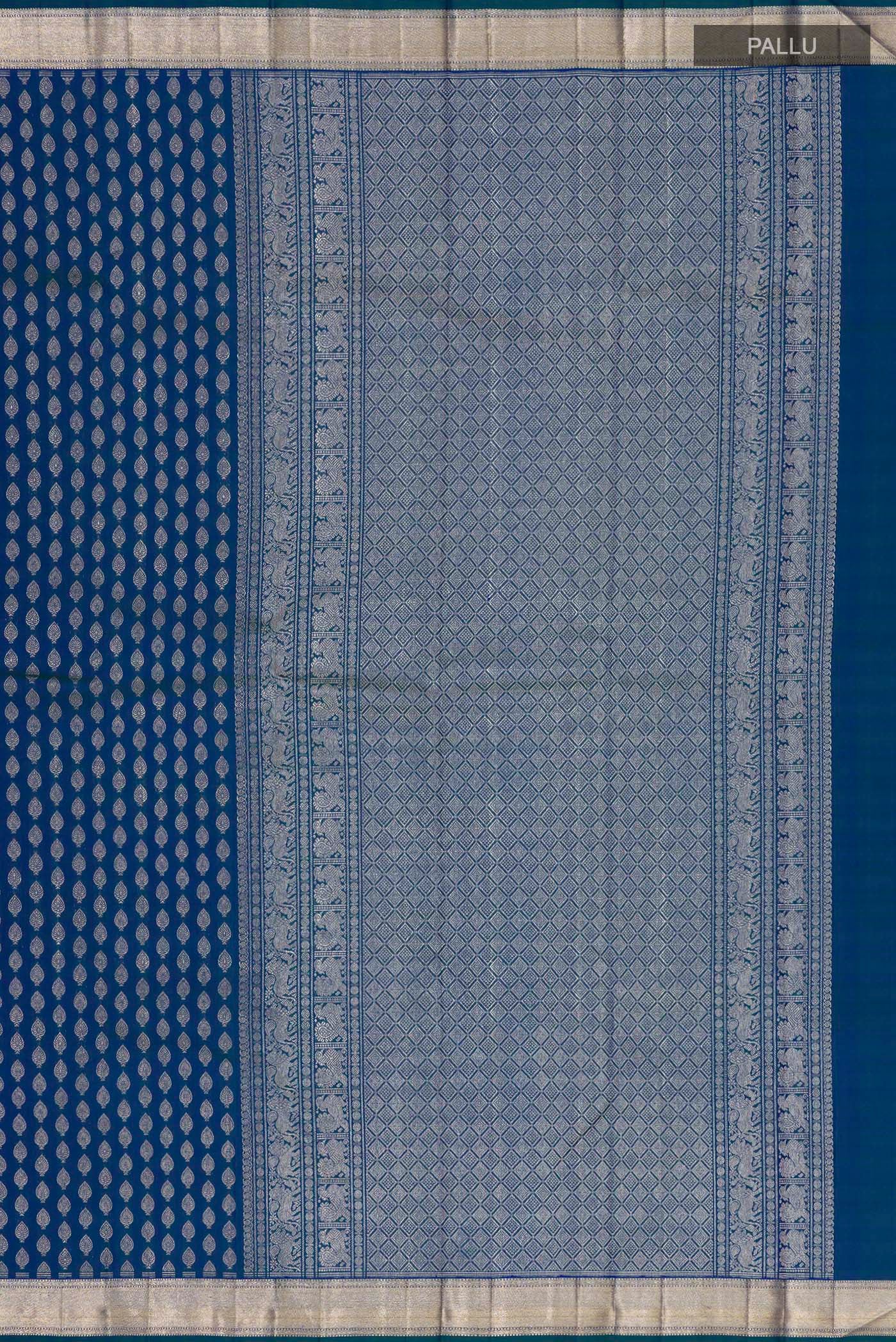 Blue Kanchipuram Silk Saree - Image 6