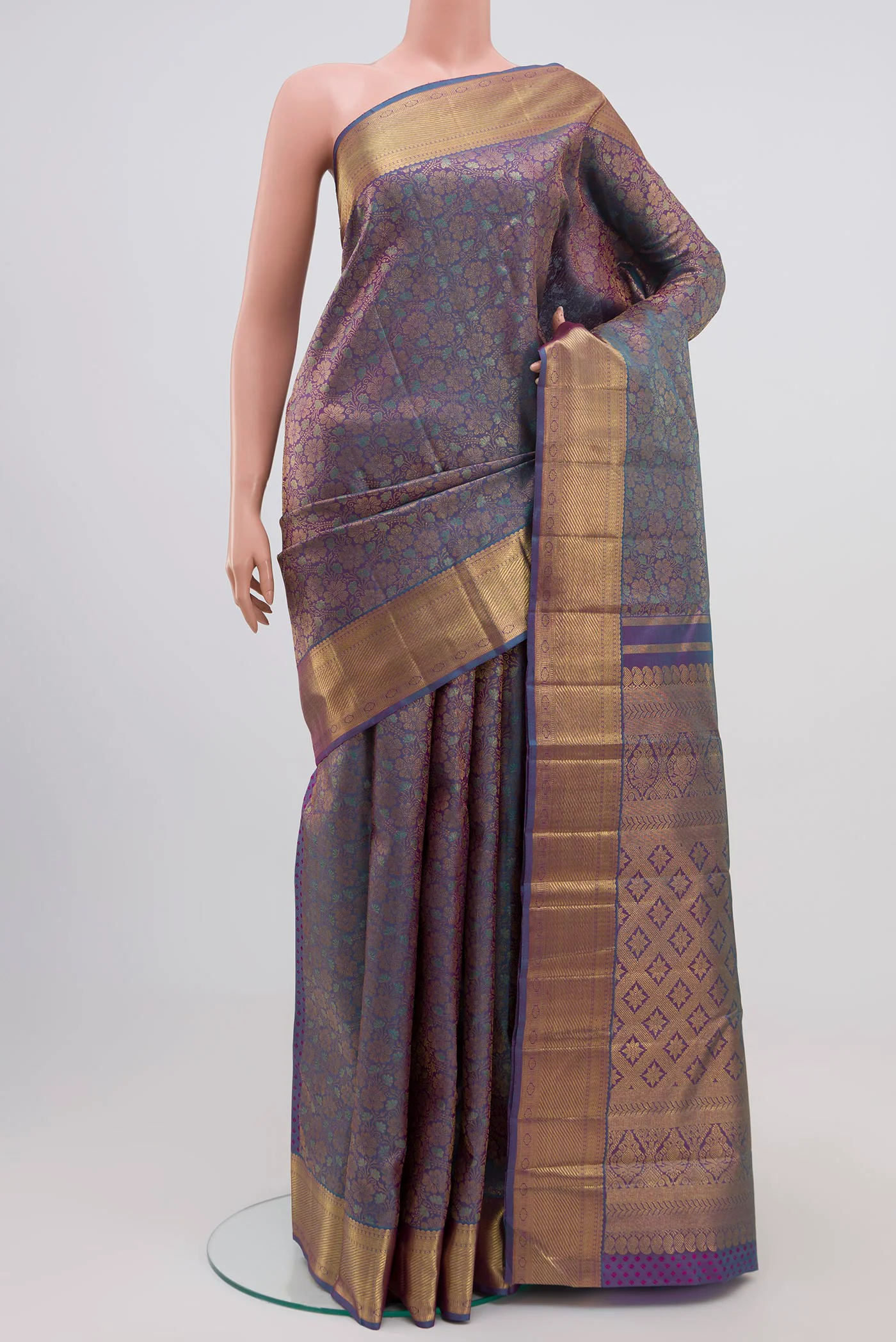 Lavender Kanchipuram Silk Saree