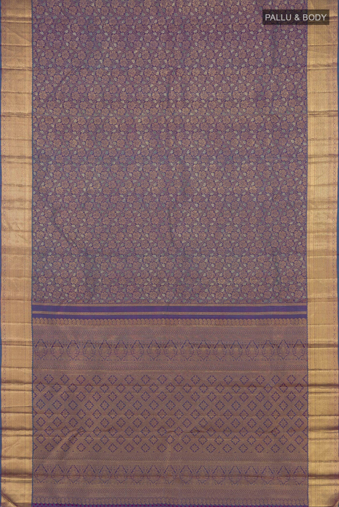 Lavender Kanchipuram Silk Saree - Image 5