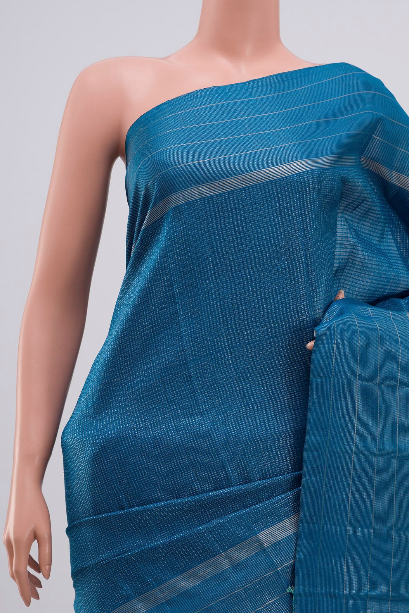 Blue Kanchipuram Silk Saree - Image 2