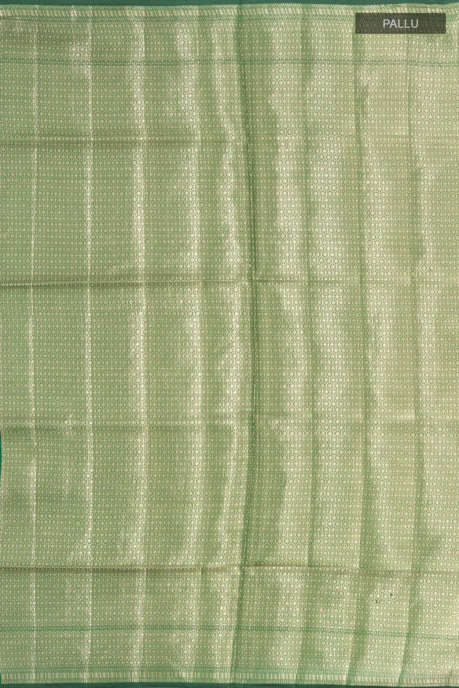 Green Banarasi Raw Silk Saree - Image 5