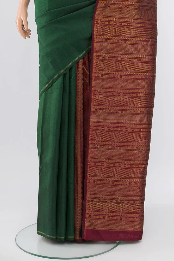 Pure Silk Pure Zari Multi Color Kanjivaram Saree - Image 3