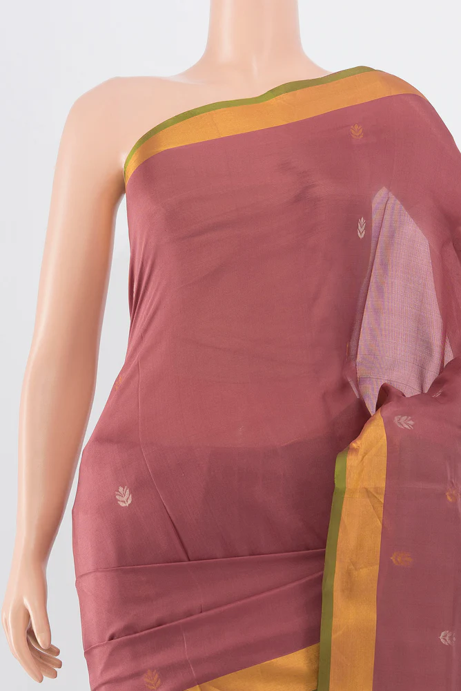 Rose Gold Uppada Silk Saree - Image 2