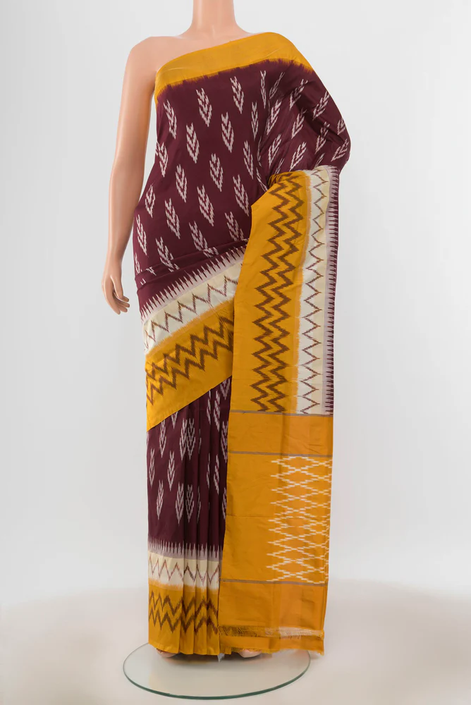 Coffee Brown Pochampally Silk Saree