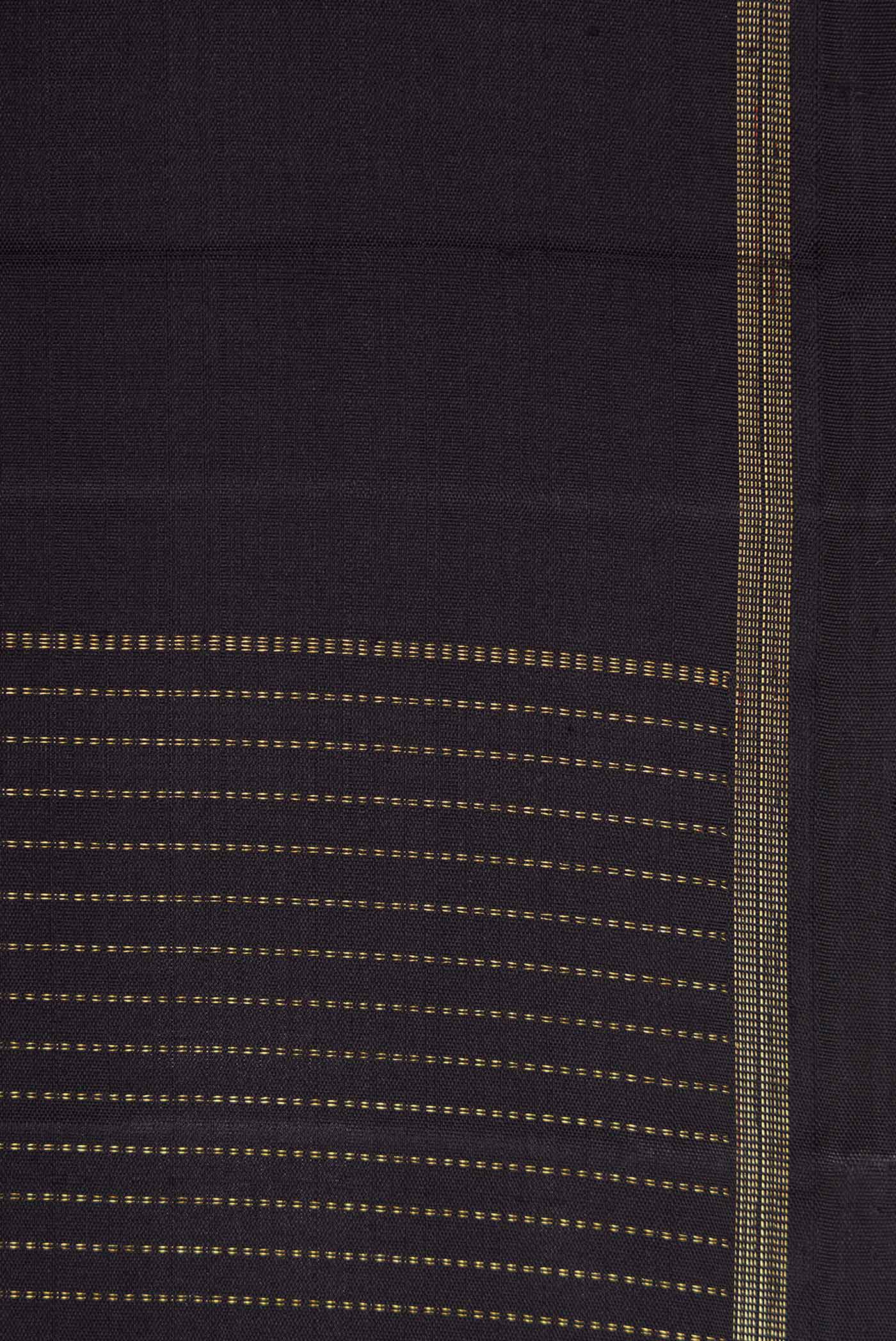 Pure Silk Pure Zari Coffee Brown Dual Tone Kanjivaram Saree - Image 3