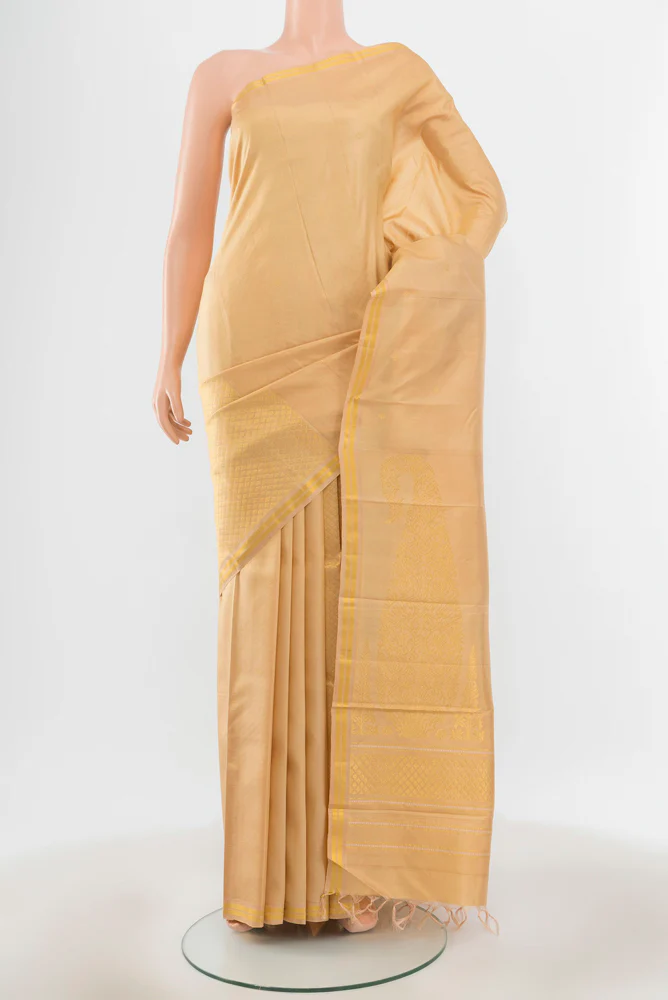 Sandal Kanchipuram Silk Saree
