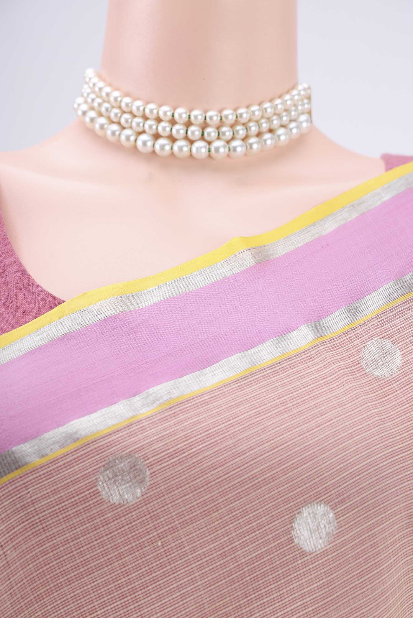 Pure Silk Pure Zari Cream Kota Saree - Image 2