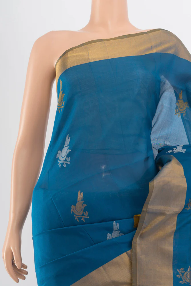 Blue Uppada Silk Saree - Image 2