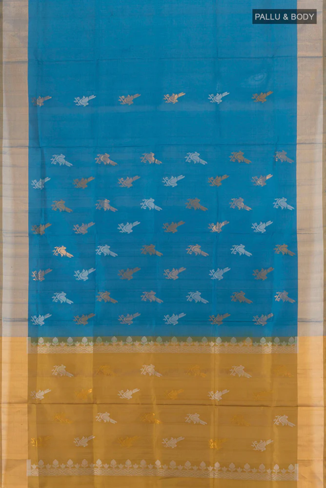 Blue Uppada Silk Saree - Image 5