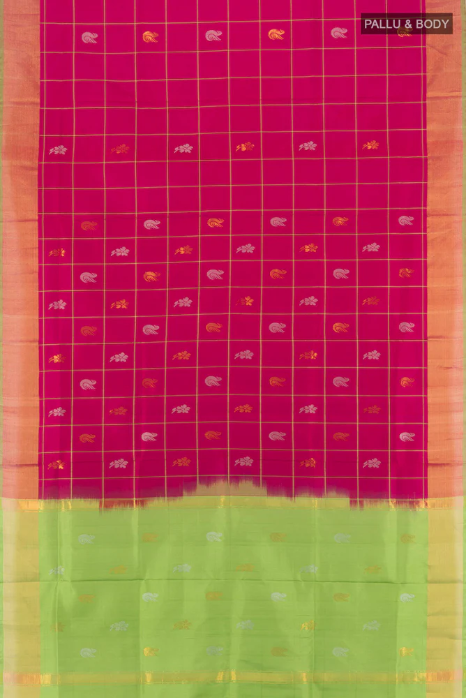 Pink Uppada Silk Saree - Image 5
