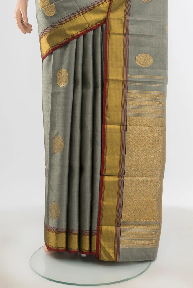 Grey Kanjivaram Silk Saree - Image 3