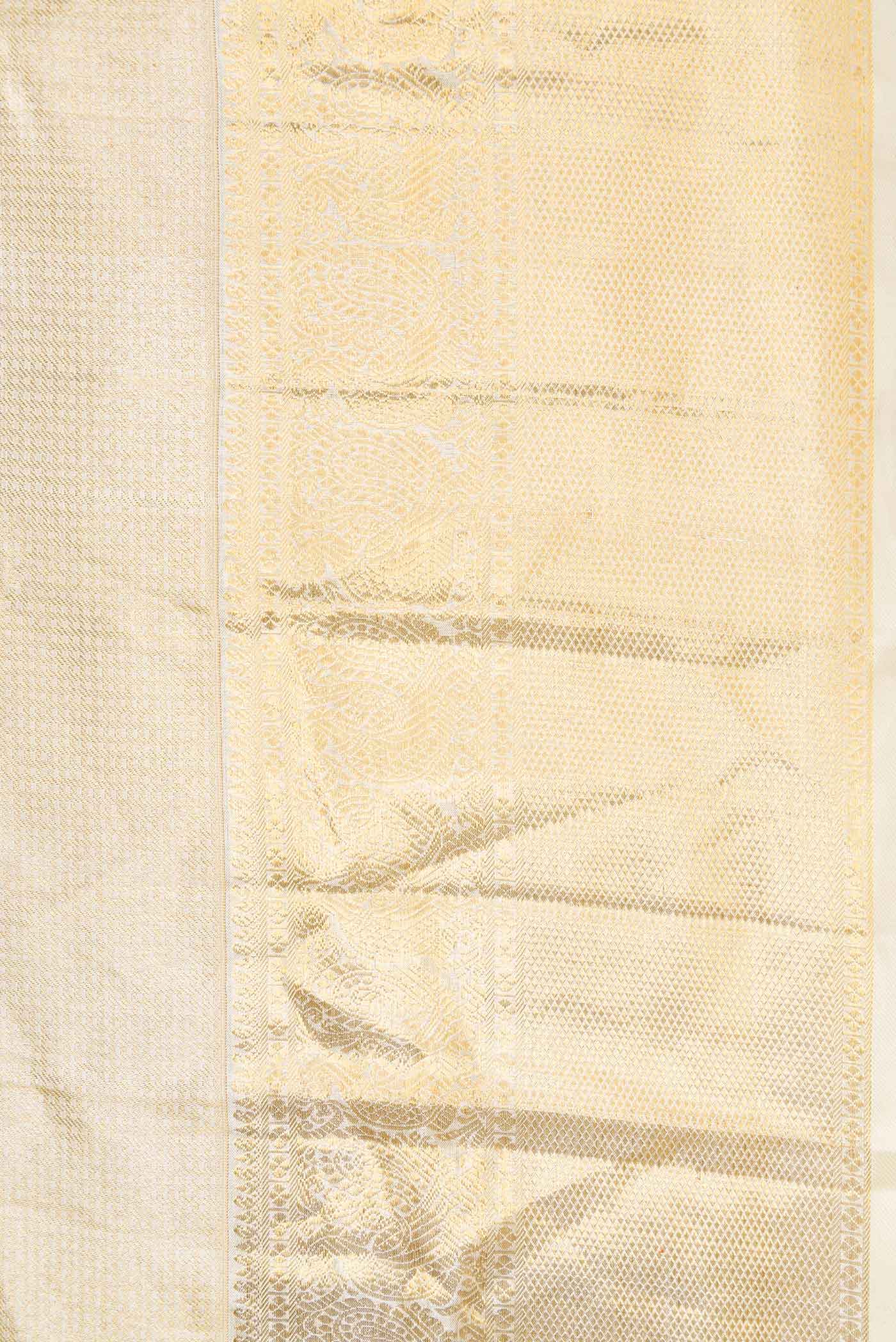 Pure Silk Pure Zari Gold Dual Tone Kanjivaram Saree - Image 3
