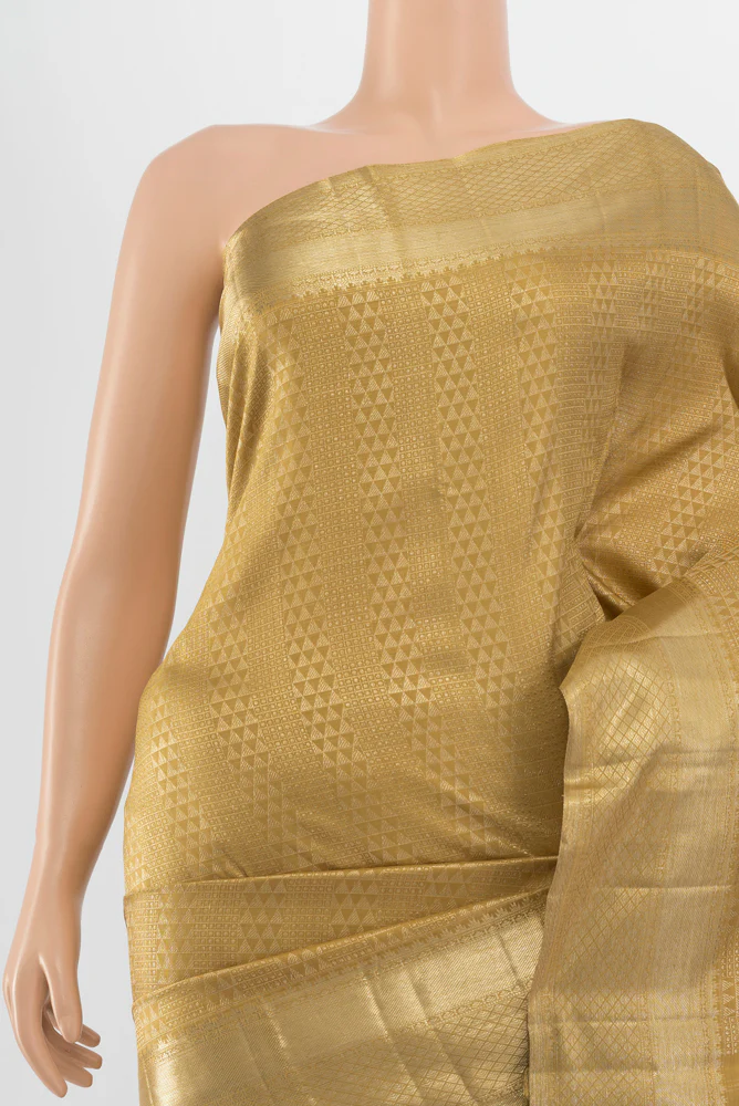 Beige Kanchipuram Silk Saree - Image 2