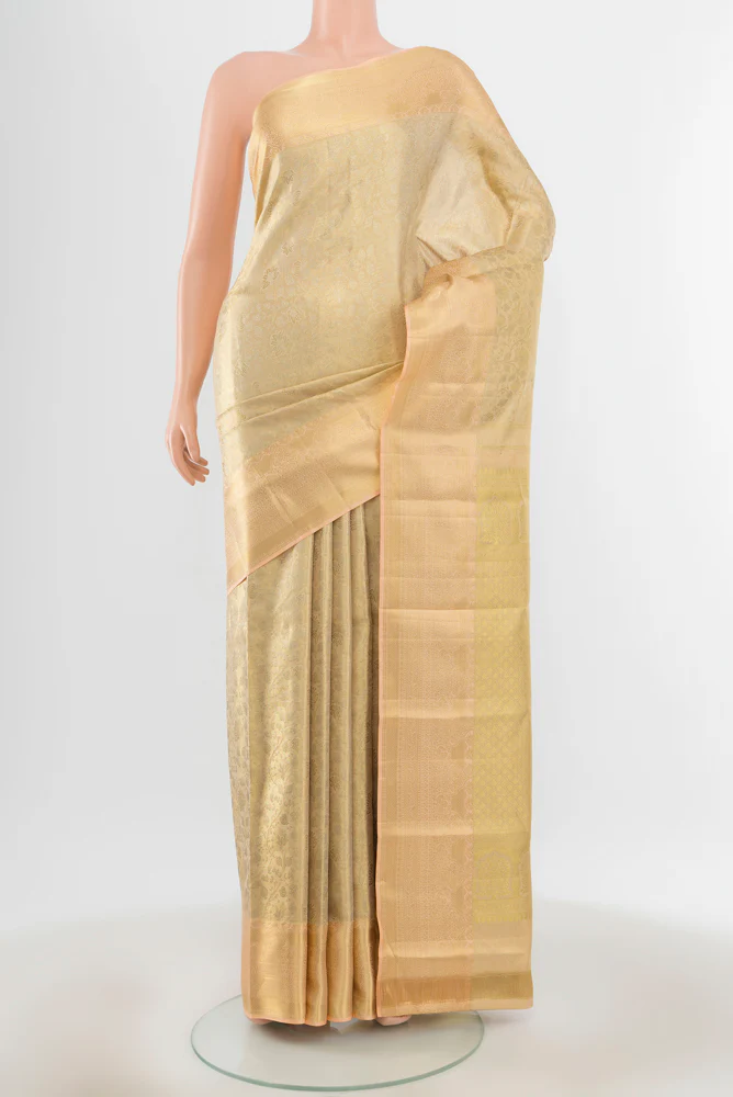 Sandal Kanjivaram Tissue Silk Saree