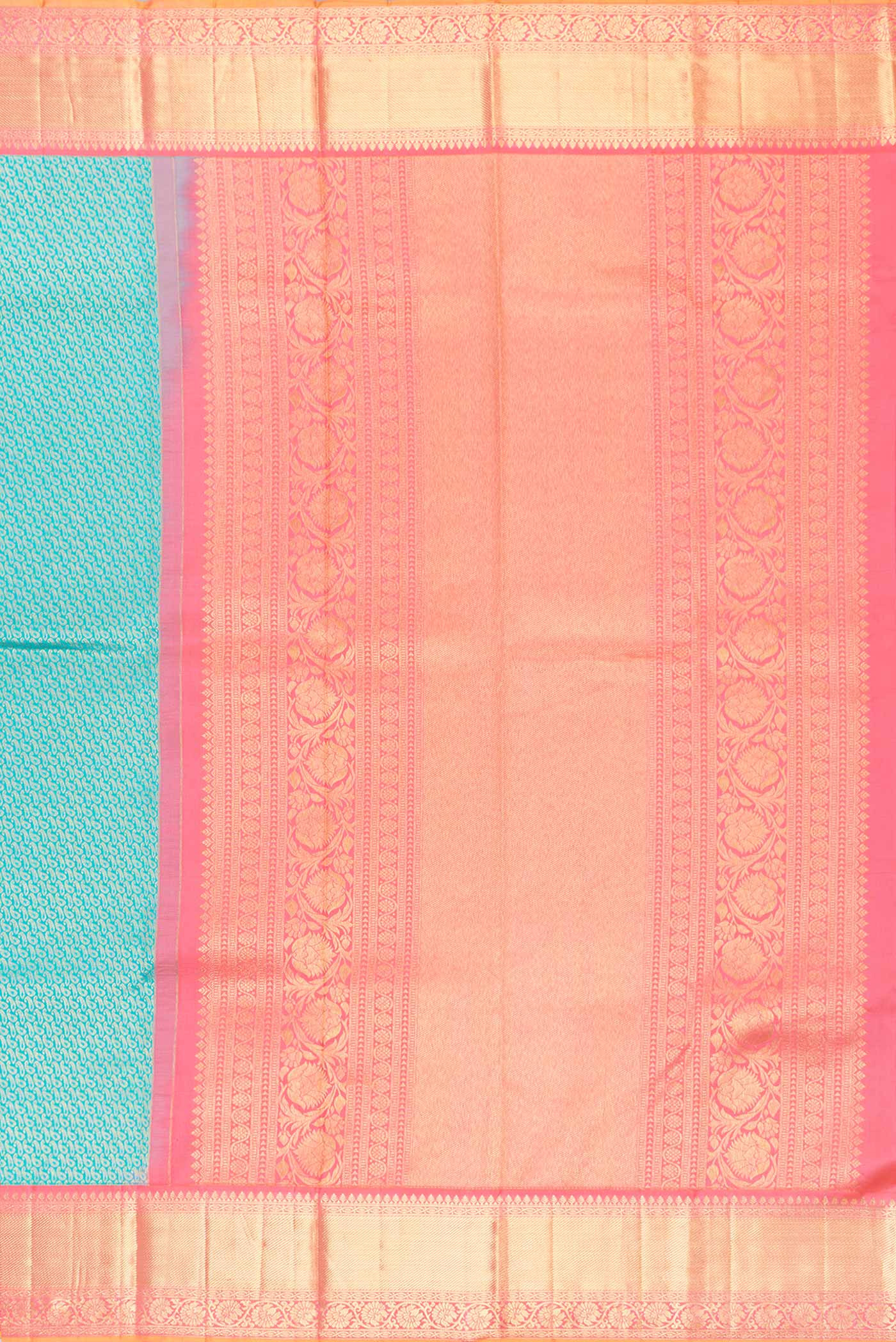 Pure Silk Pure Zari Green Dual Tone Kanjivaram Saree - Image 7