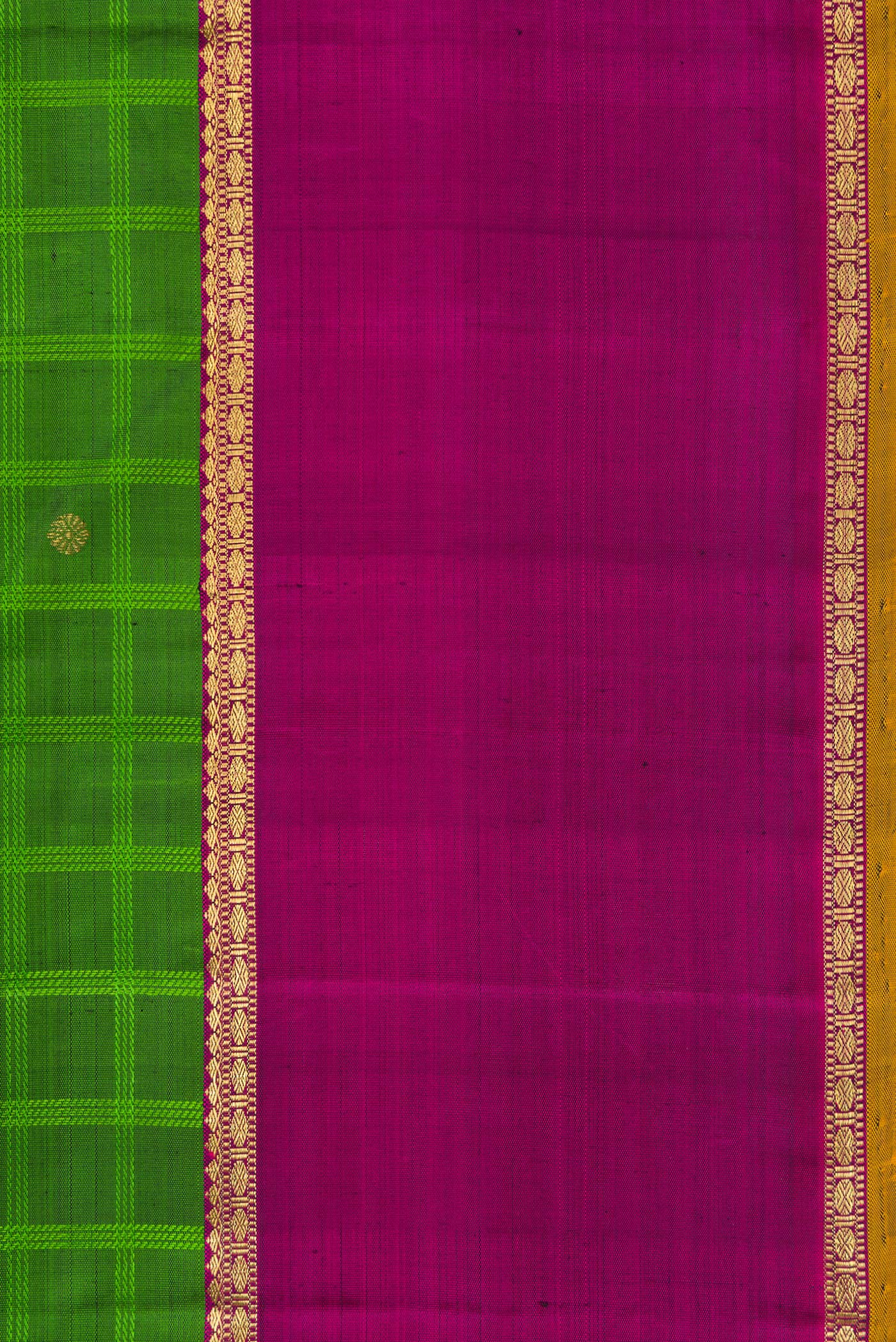 Pure Silk Pure Zari Green Kanchipuram Saree - Image 3